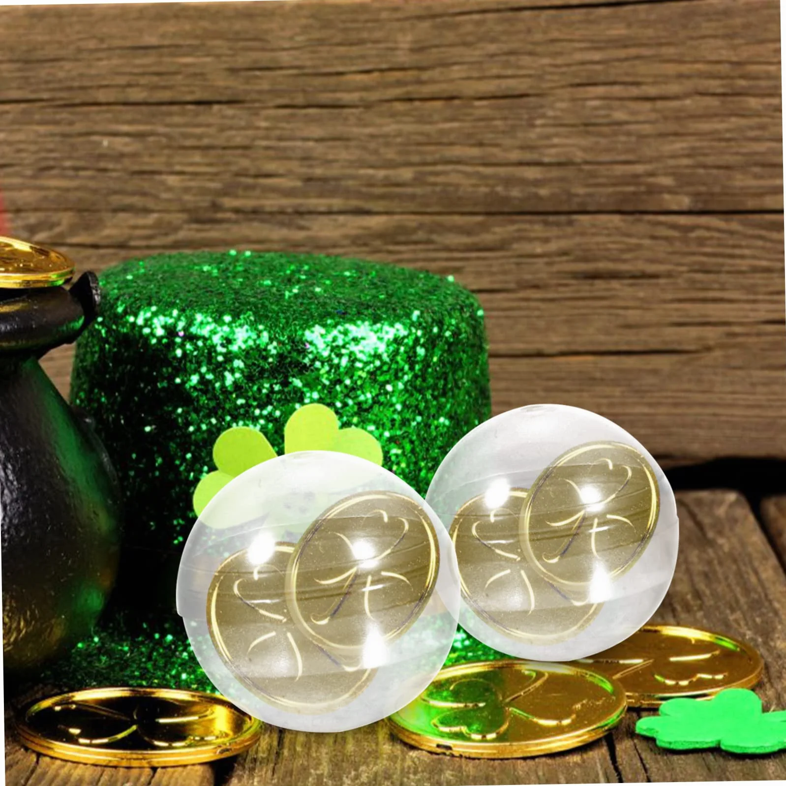 Garneck 100 Pièces Boule Oeufs de Pâques Transparente à Remplir Plastique Décoratifs Suspendus