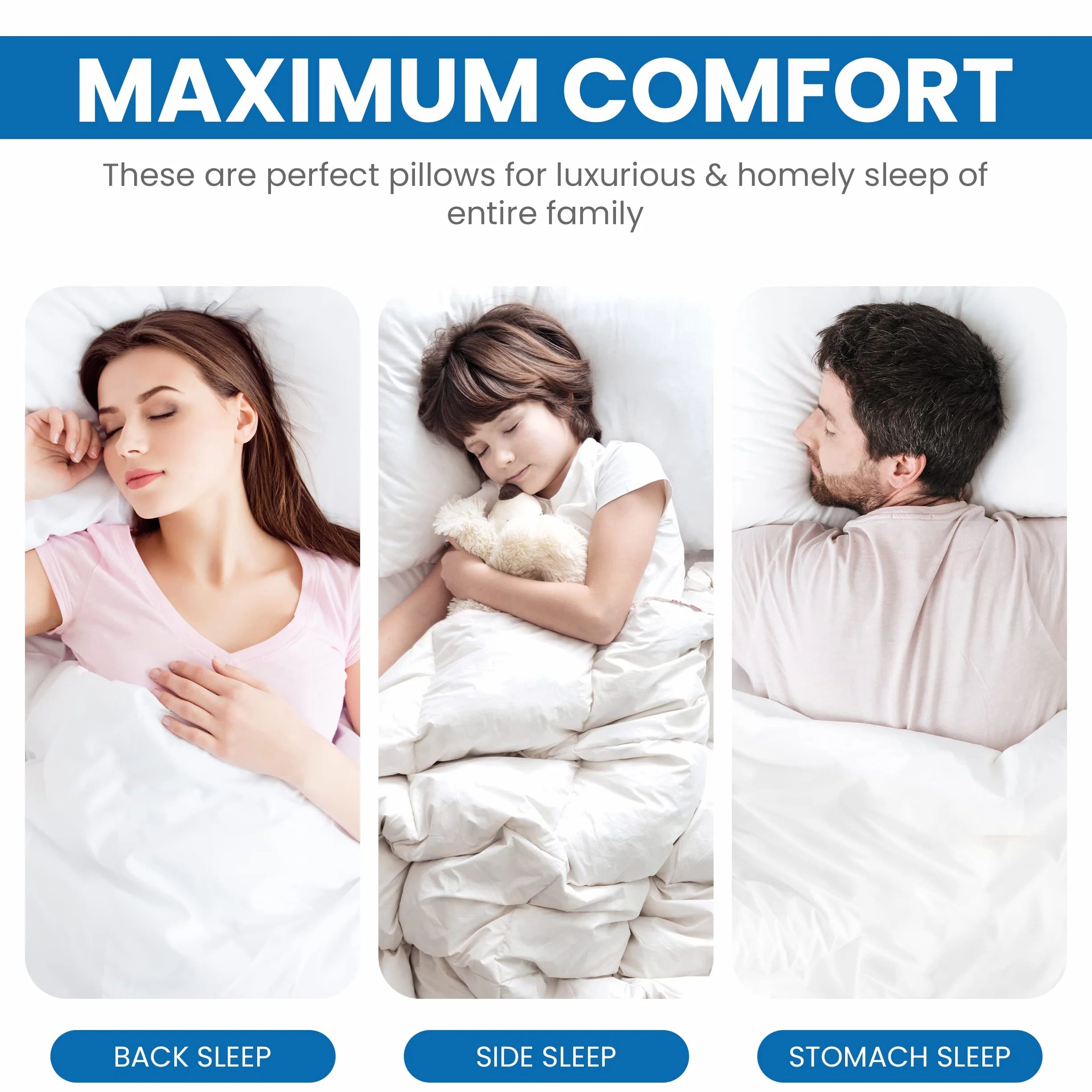Utopia Bedding Oreiller Lot de 2 60x60 cm Coussin Respirant Doux Blanc