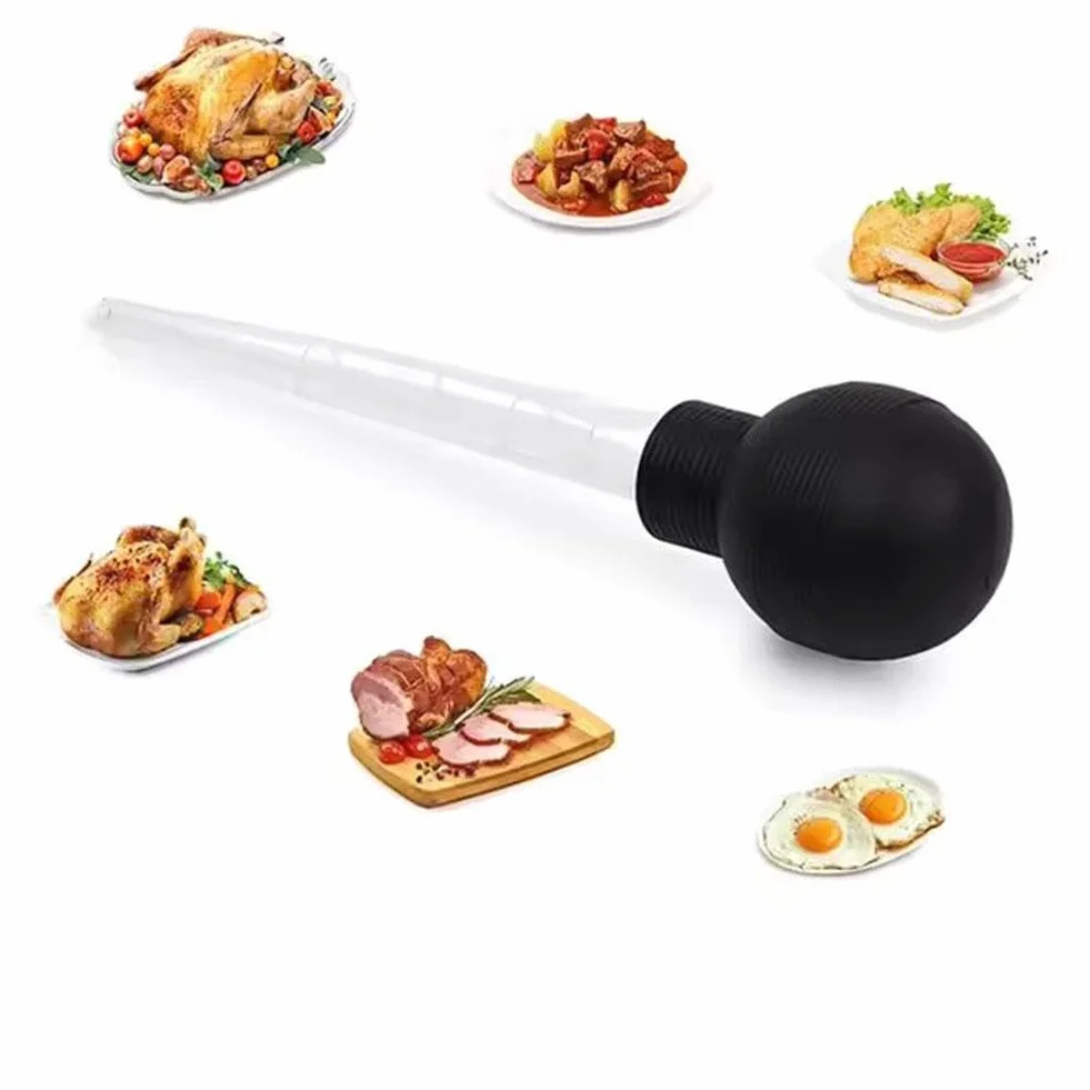 Poire à Dinde avec Brosse de Nettoyage Grande pour Cuisson Barbecue Grill