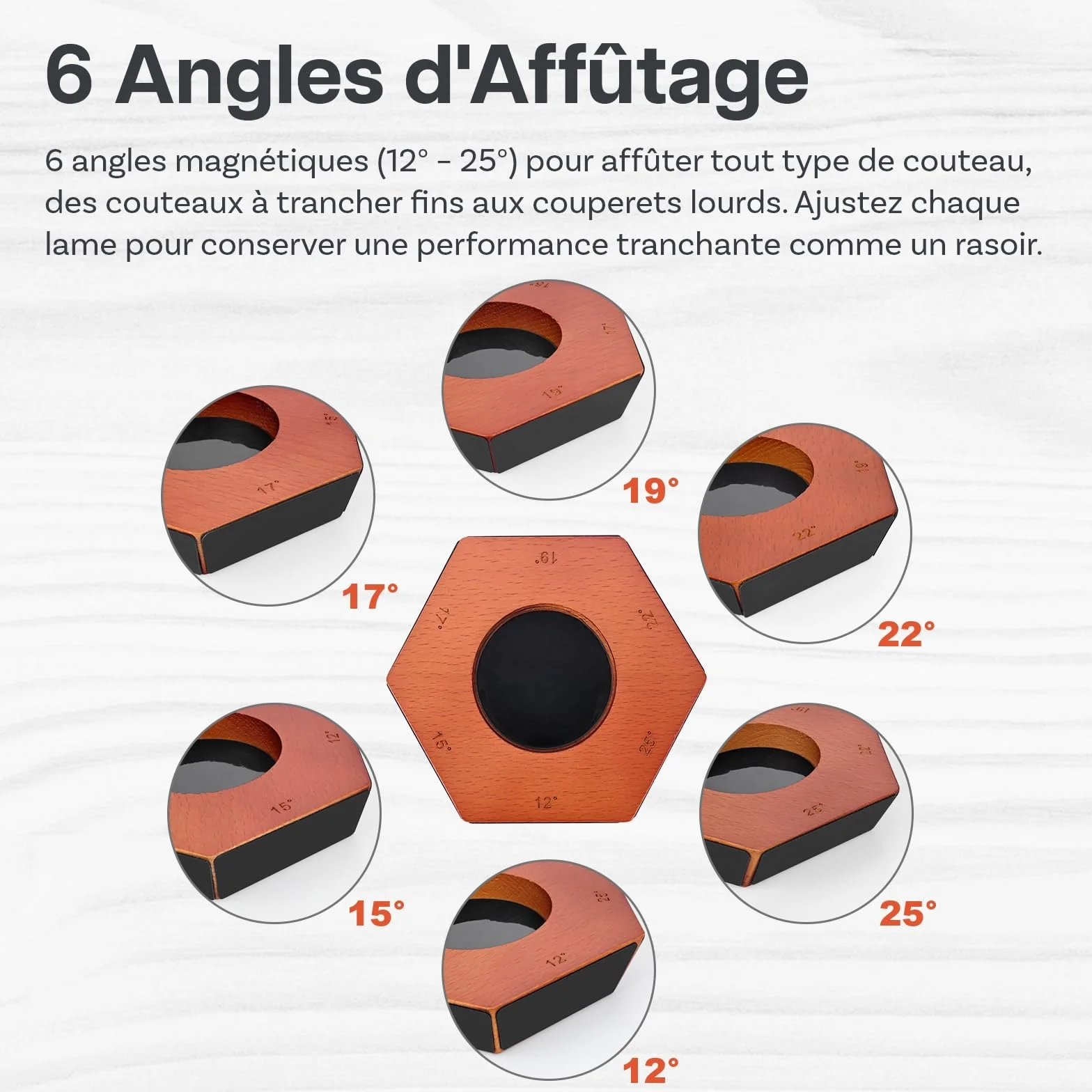 Aiguiseur Couteaux MMOBIEL 6 Angles Magnétiques 12°-25° Disques Diamantés