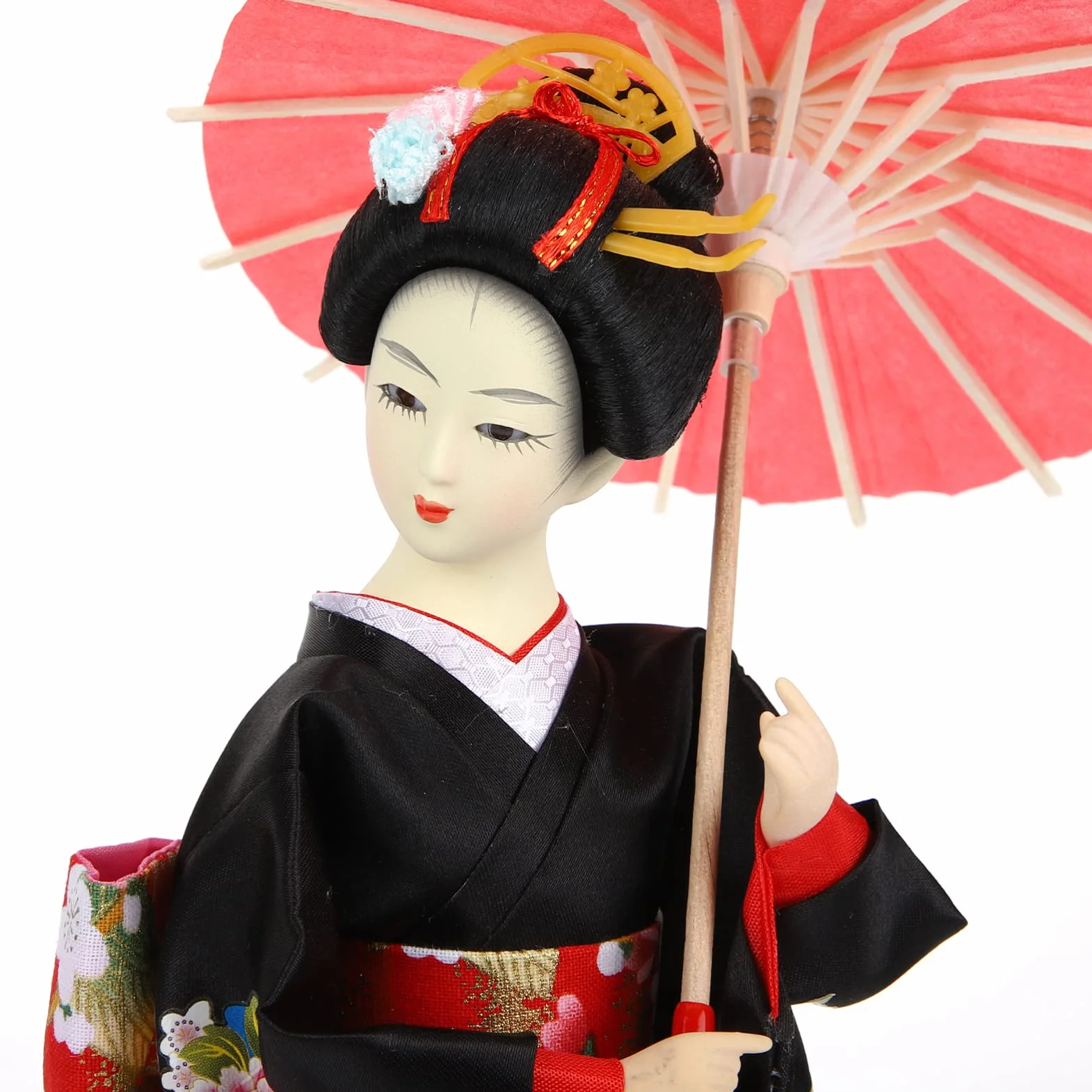 Poupée kimono japonaise geisha tenant un parapluie, figurine orientale collectionnable STOBOK