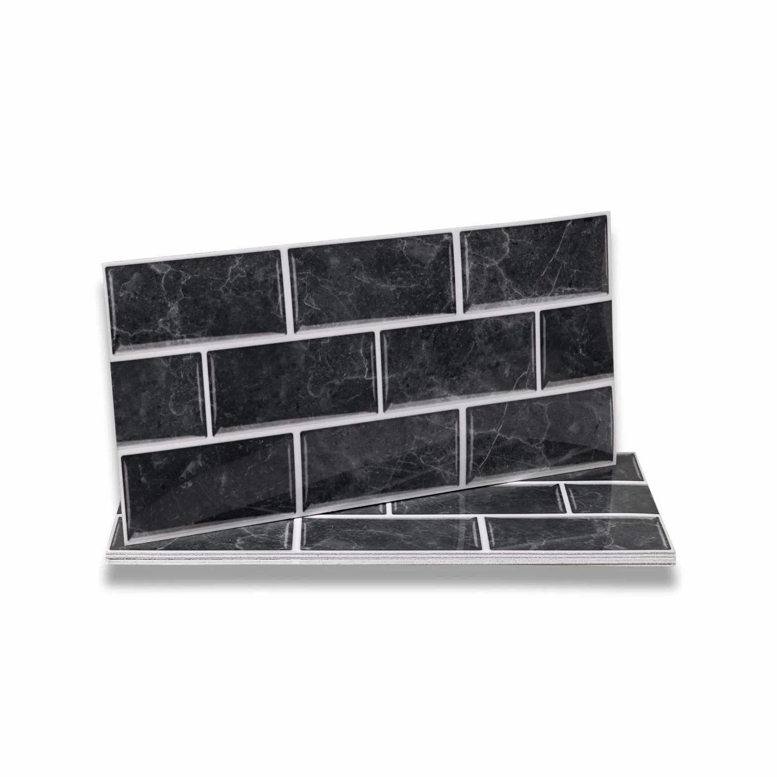 Fantasnight Stickers Adhésive Carrelage Noir 12 pièces Imperméables 30 x 15 cm pour Salle de Bains Cuisine