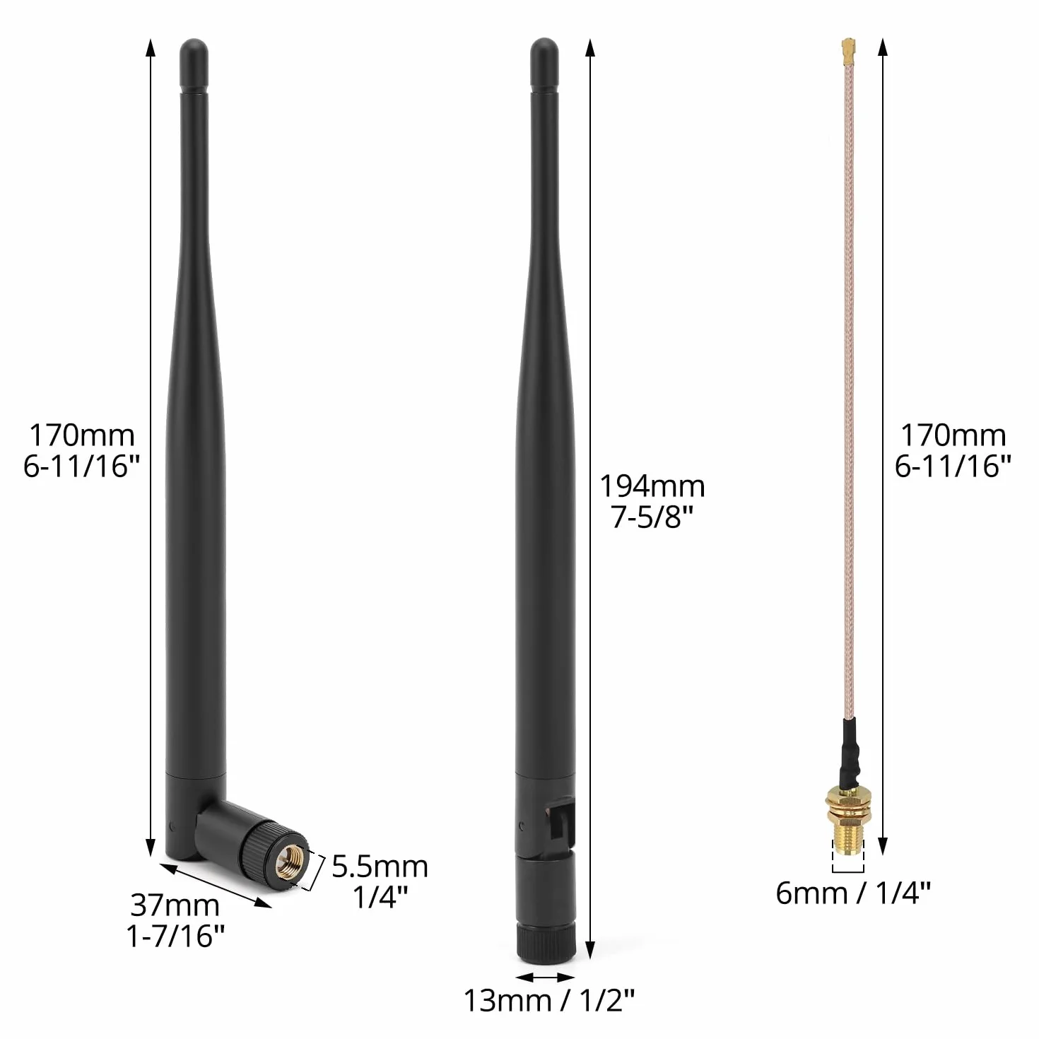 QWORK® 2 sztuki 868mhz antena dookólna ze złączem Sma, antena pochylana i obrotowa