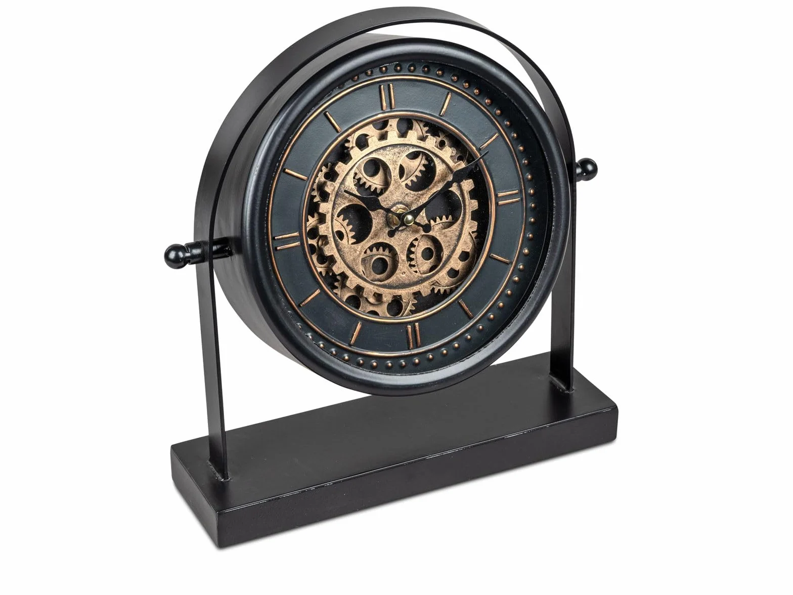 formano Horloge sur pied moderne 34 cm métal finition antique engrenages mobiles
