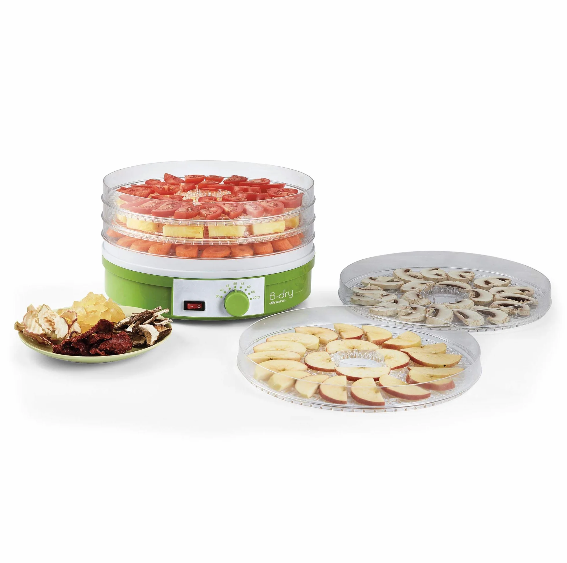Ariete B-Dry 616, Séchoir et Déshydrateur de Fruits et Légumes, 5 Grilles Amovibles, Température de 35°C à 70°C, 245W, Vert