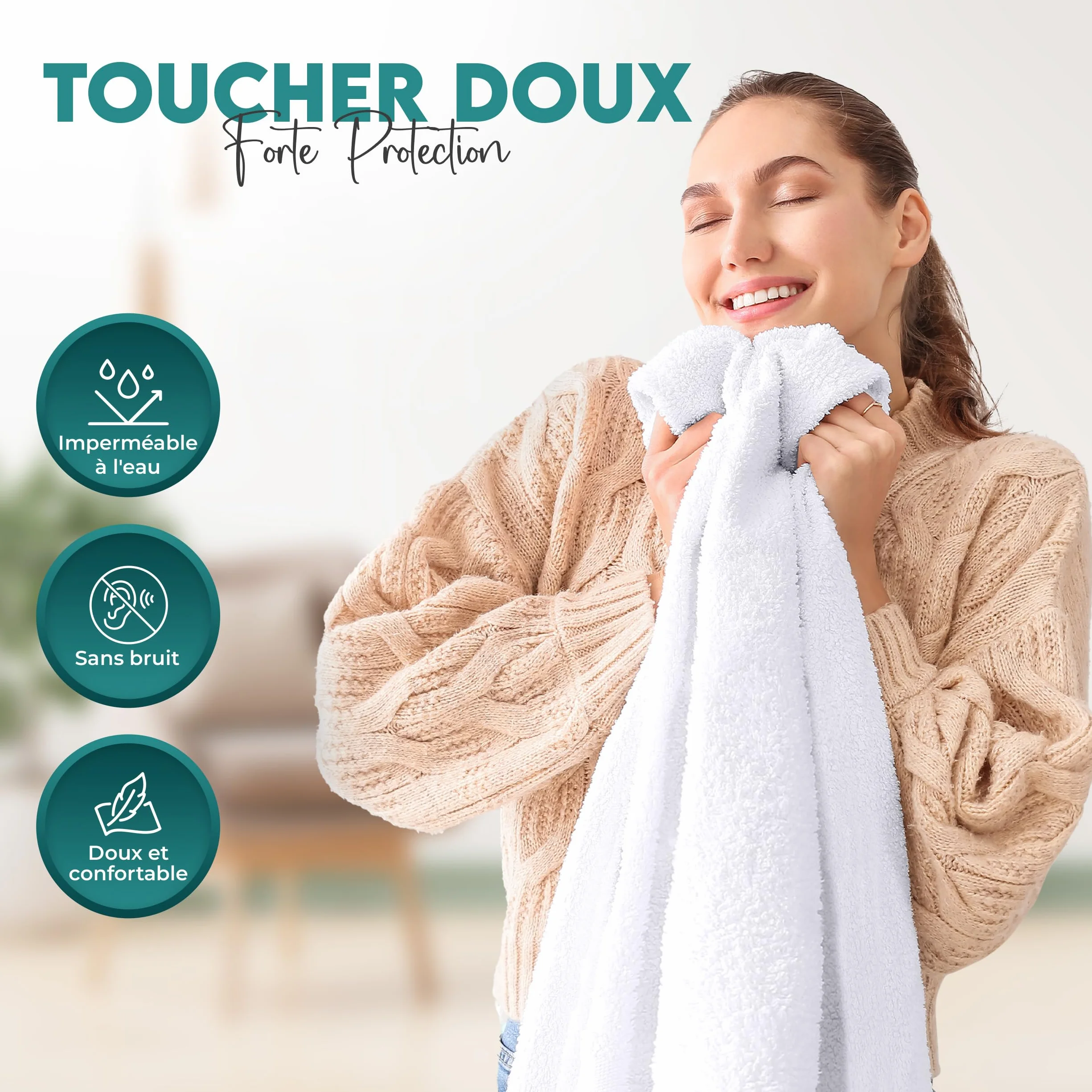Utopia Bedding Protège Matelas 160 x 200 x 30 cm Imperméable Certifié Oeko TEX Alèse Drap Housse Blanc