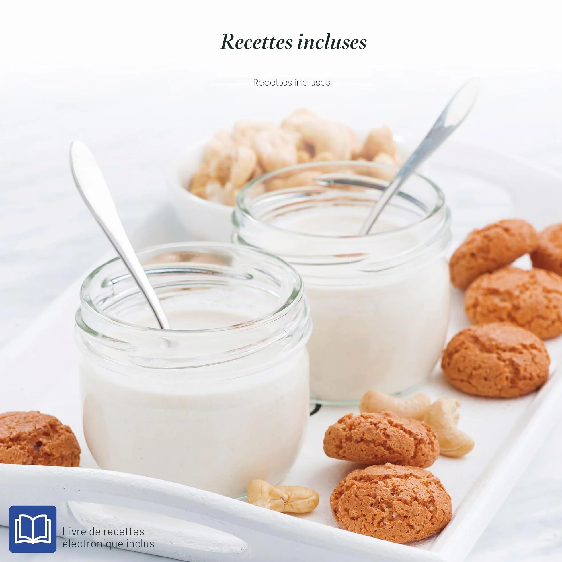 Lacor - 69439 - Yaourtière en Verre Deva, 9 Bocaux en Verre Inclus, Température Réglable, Minuterie, Arrêt Automatique, Livre de Recettes Inclus, 100% sans BPA, 170ml x 9