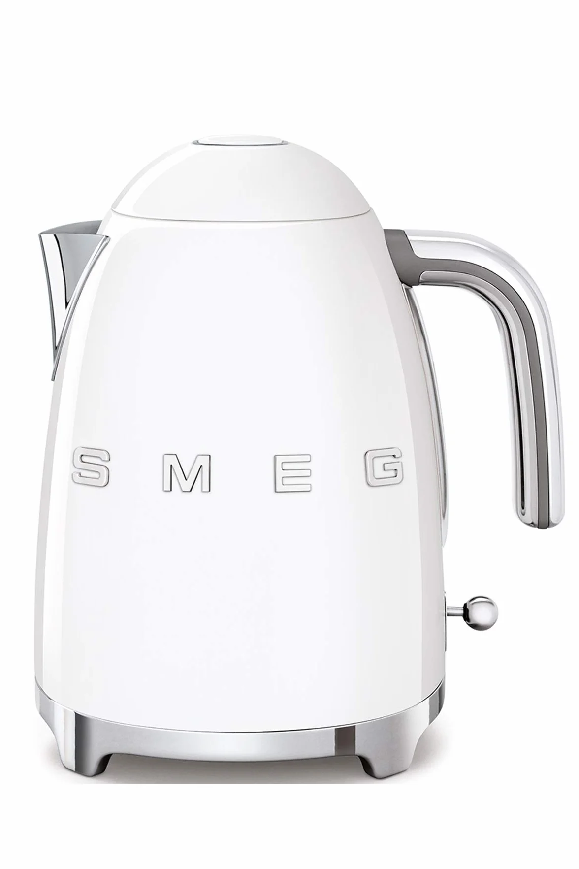 Smeg, Bouilloire Électrique KLF03WHEU 1,7 L, Filtre Anticalcaire Lavable, Arrêt Automatique de Sécurité, Indicateur de Niveau d'Eau, Base Antidérapante, Range Cordon, Puissance 2400W, Blanc
