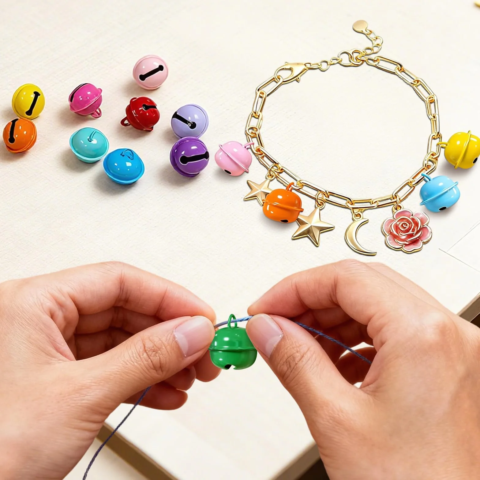 Grelot 22mm Pièces Colorées en Métal avec Anneau pour Artisanat, Chats et Chiens