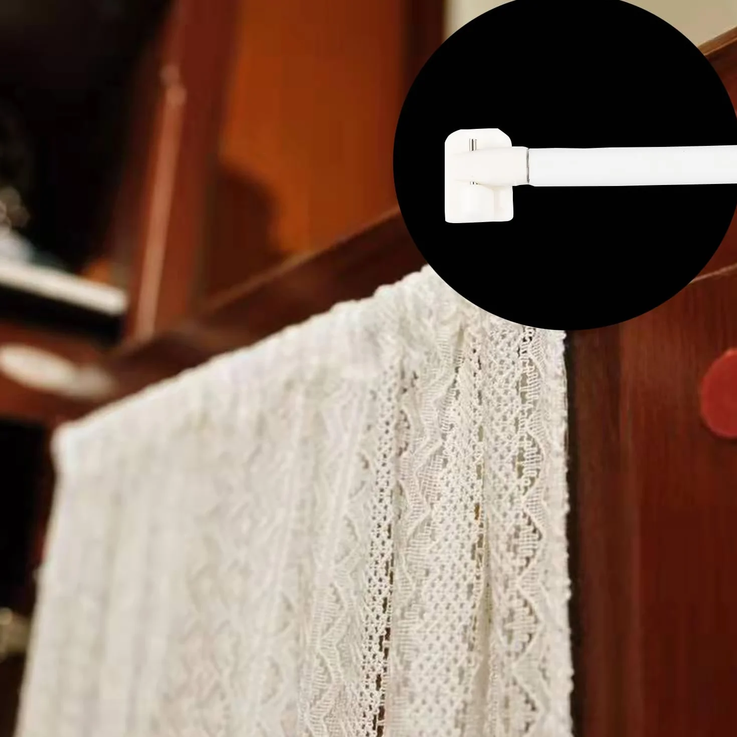 Crochets Rideaux Autocollants sans Percage – Support Tringle Adhésif pour Barre à Rideau – Accroche Rideau Solide