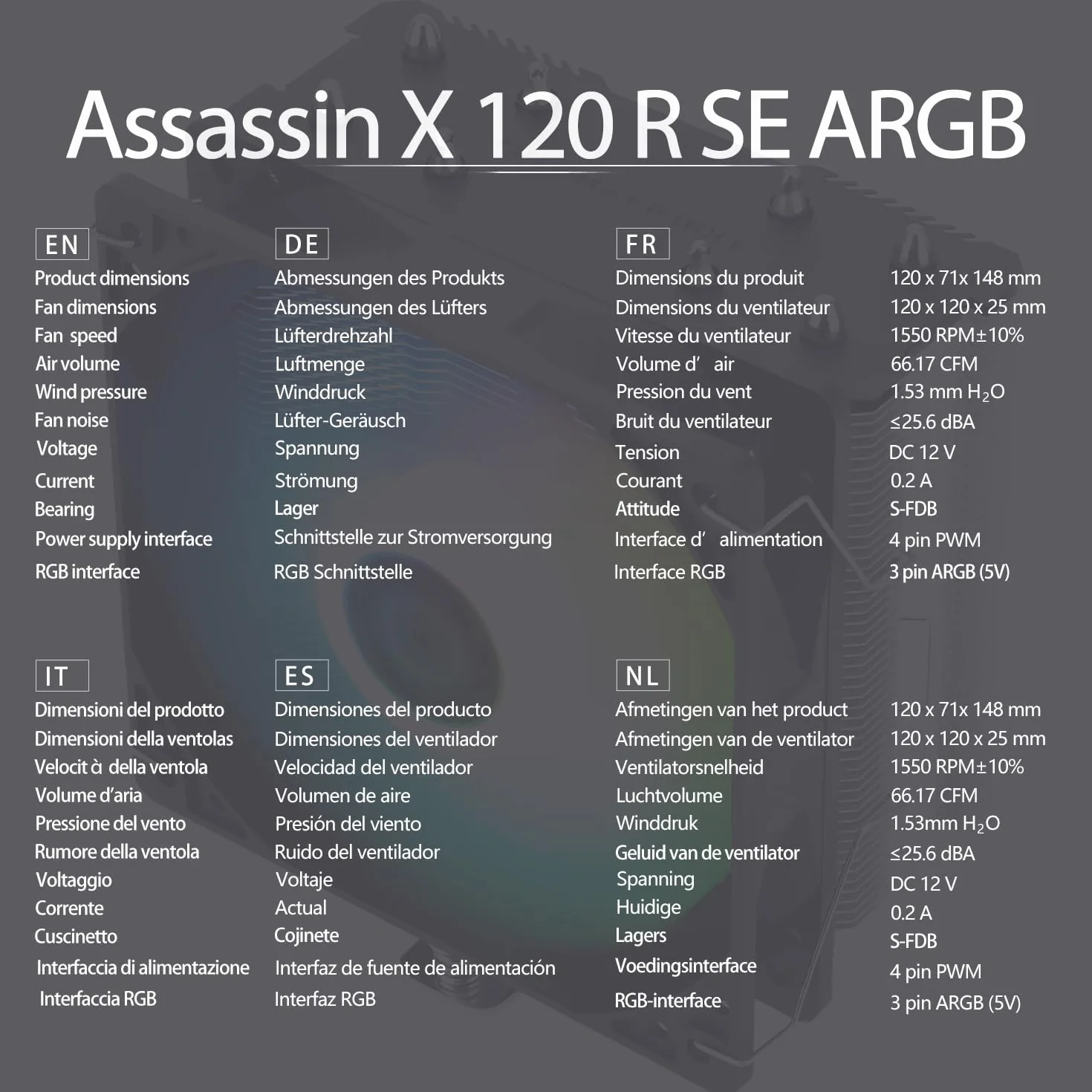 TR-Thermalright Assassin X 120R SE ARGB Chłodnica CPU - 4 rury cieplne, Cichy wentylator 120 mm, dla AMD AM4 AM5, Intel LGA1851/1700/115x/1200, chłodnica PC