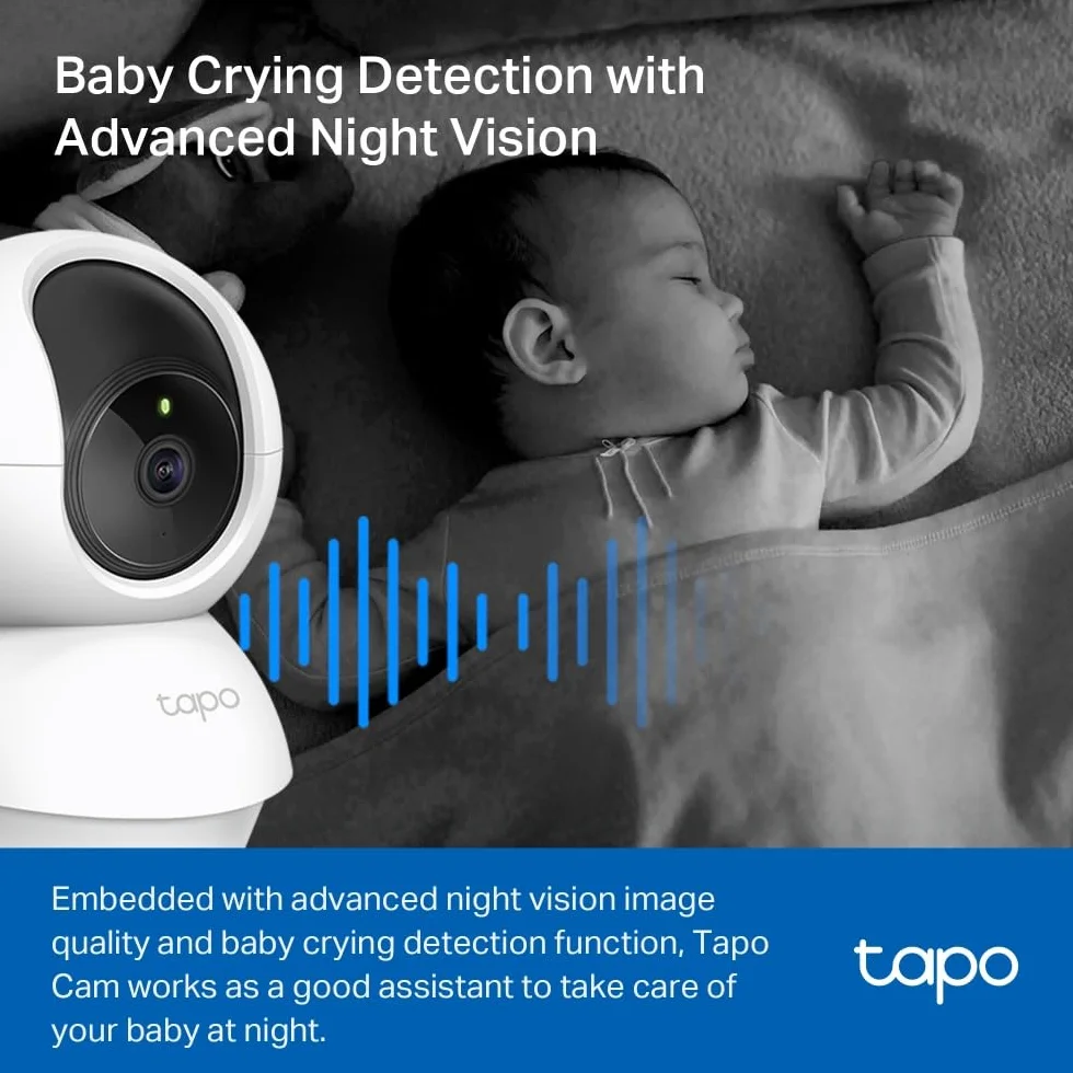 TP-Link Tapo C200C | Obrotowa kamera Wi-Fi do monitoringu domowego 1080p | Tryb nocny i detekcja ruchu | Dwukierunkowe audio | Lokalny zapis na microSD do 128 GB | Kompatybilna z Alexa i Google Home