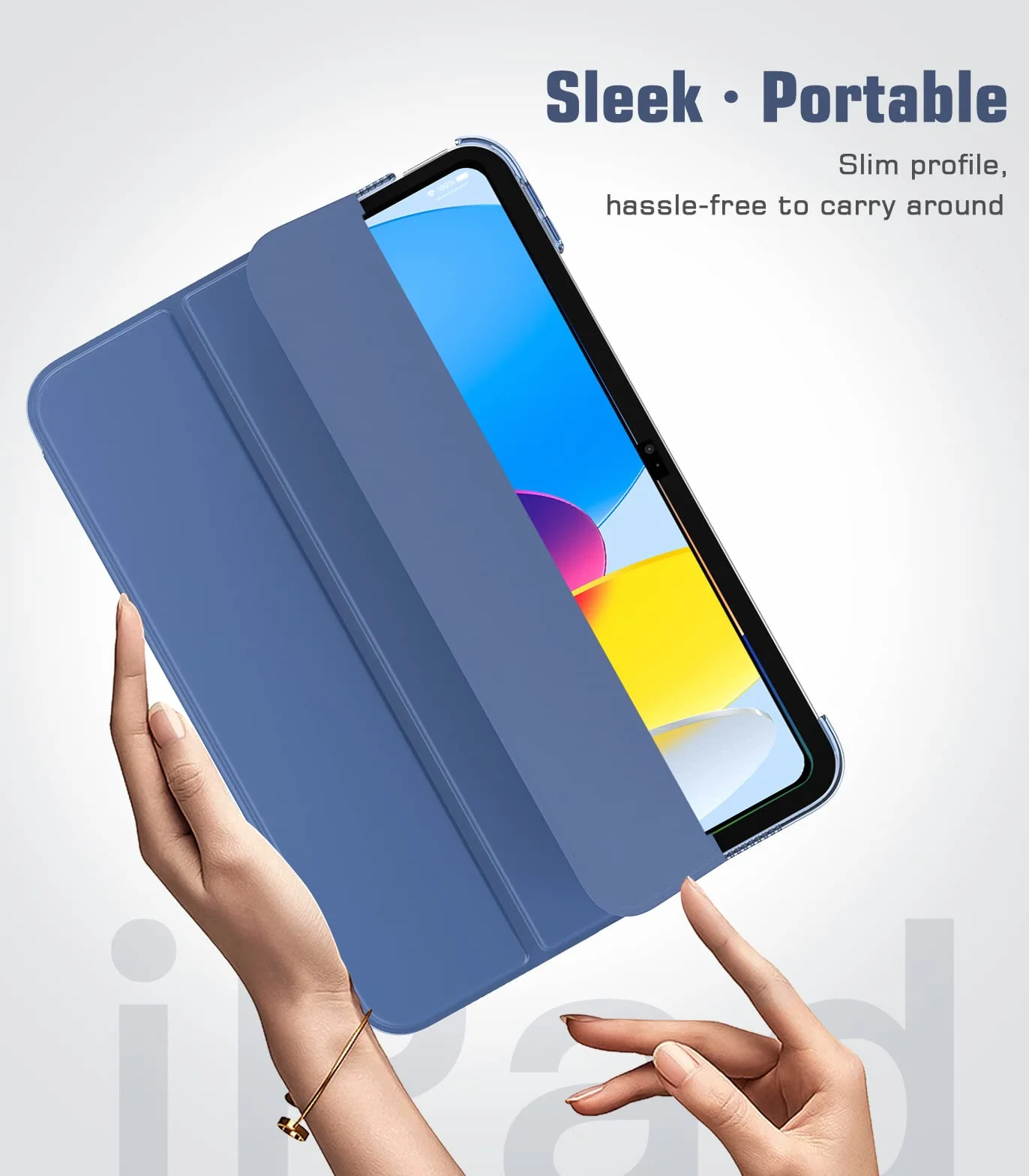 TiMOVO Coque iPad 11ème Génération 11 Pouces 2025, iPad 10ème Génération 10,9 Pouces 2022, Housse Arrière Translucide PC Bleu Abysse
