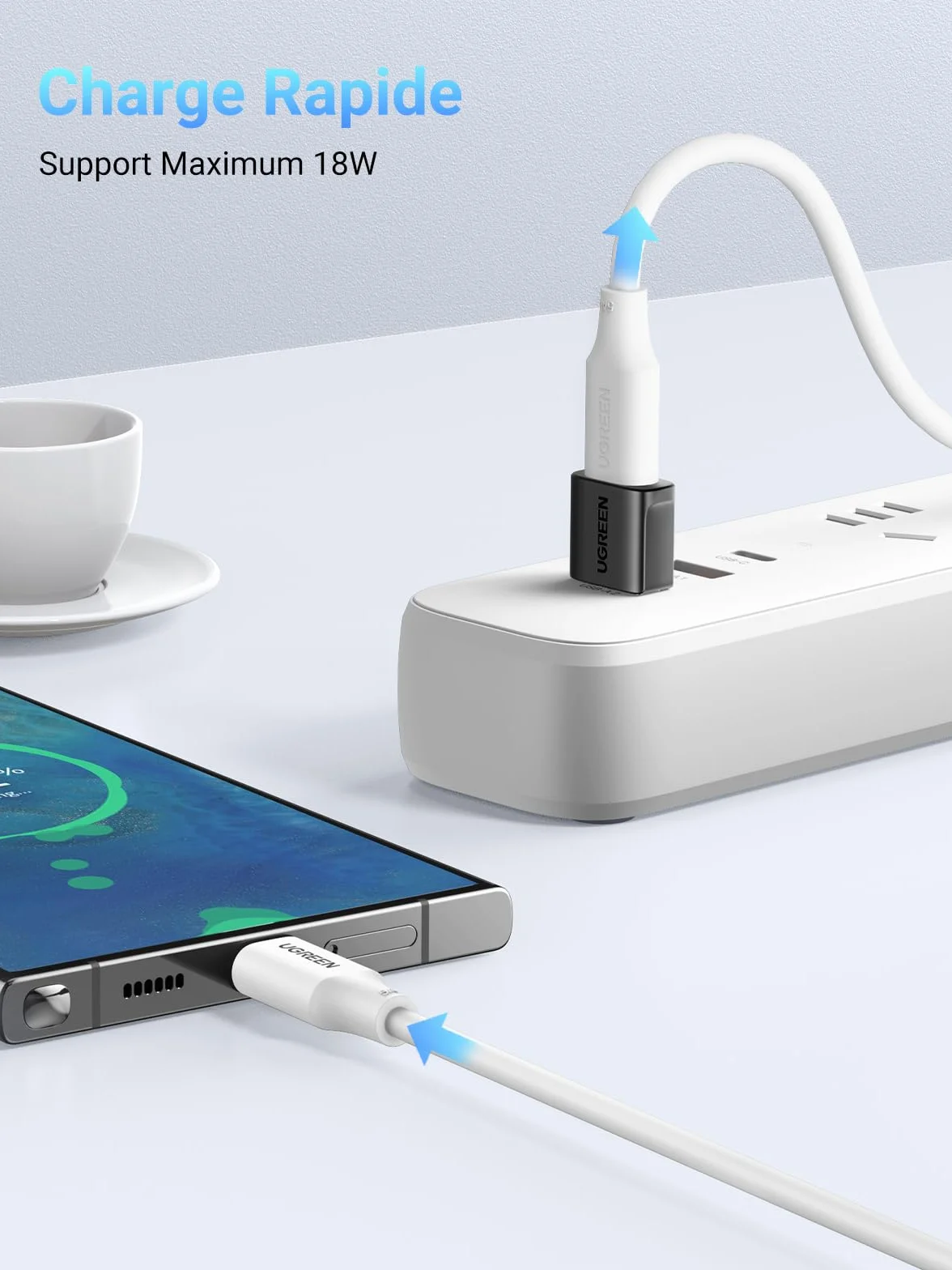 UGREEN Adaptateur USB vers USB C 3.2 10Gbps Lot de 3 Convertisseur Type C Femelle vers Type A Mâle