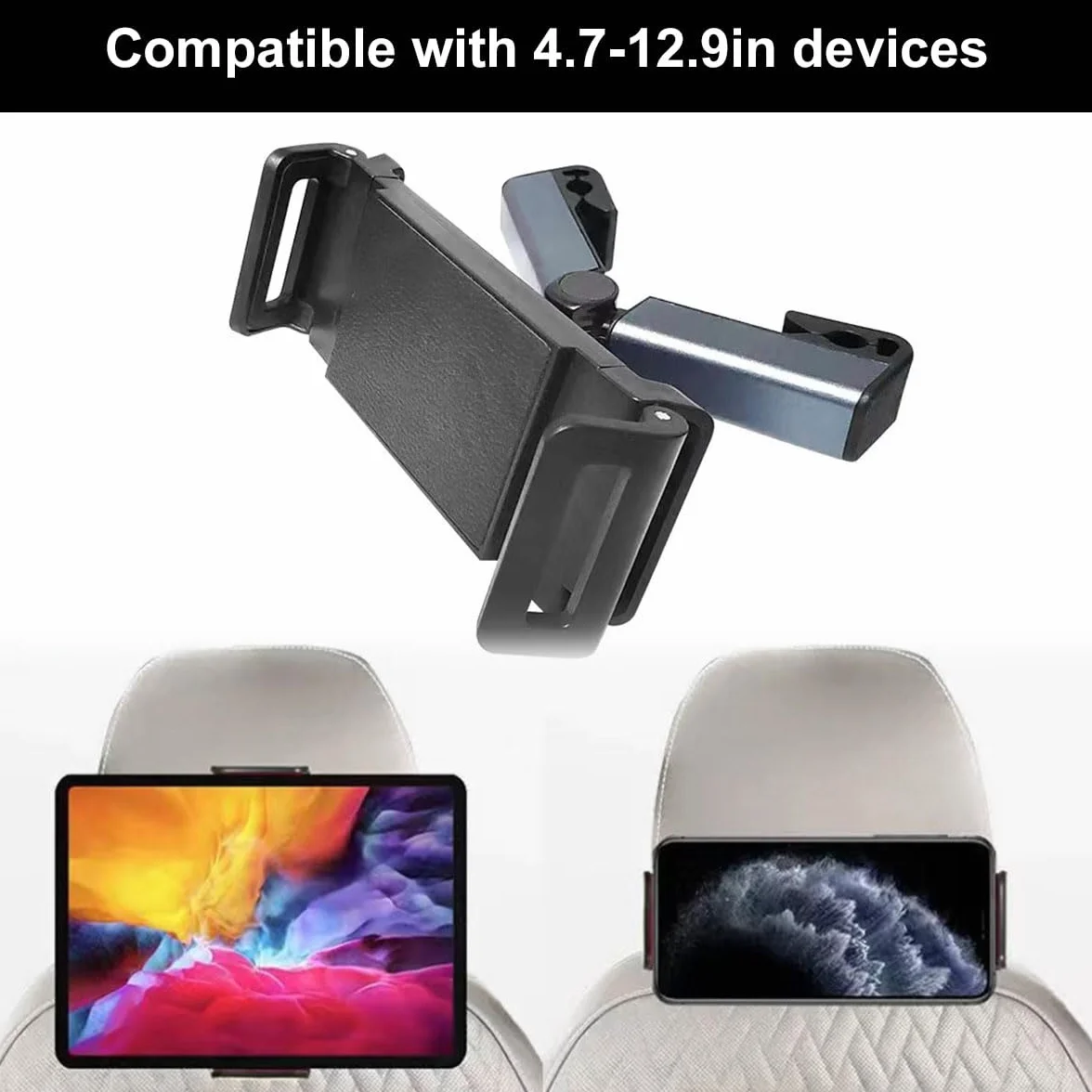 Samochodowy uchwyt do tabletu, uchwyt na zagłówek, uchwyt na tablet, wysuwany uchwyt na tablet, zagłówek samochodowy, uchwyt na tylne siedzenie, zapewnia komfortowe wrażenia wizualne, czarny