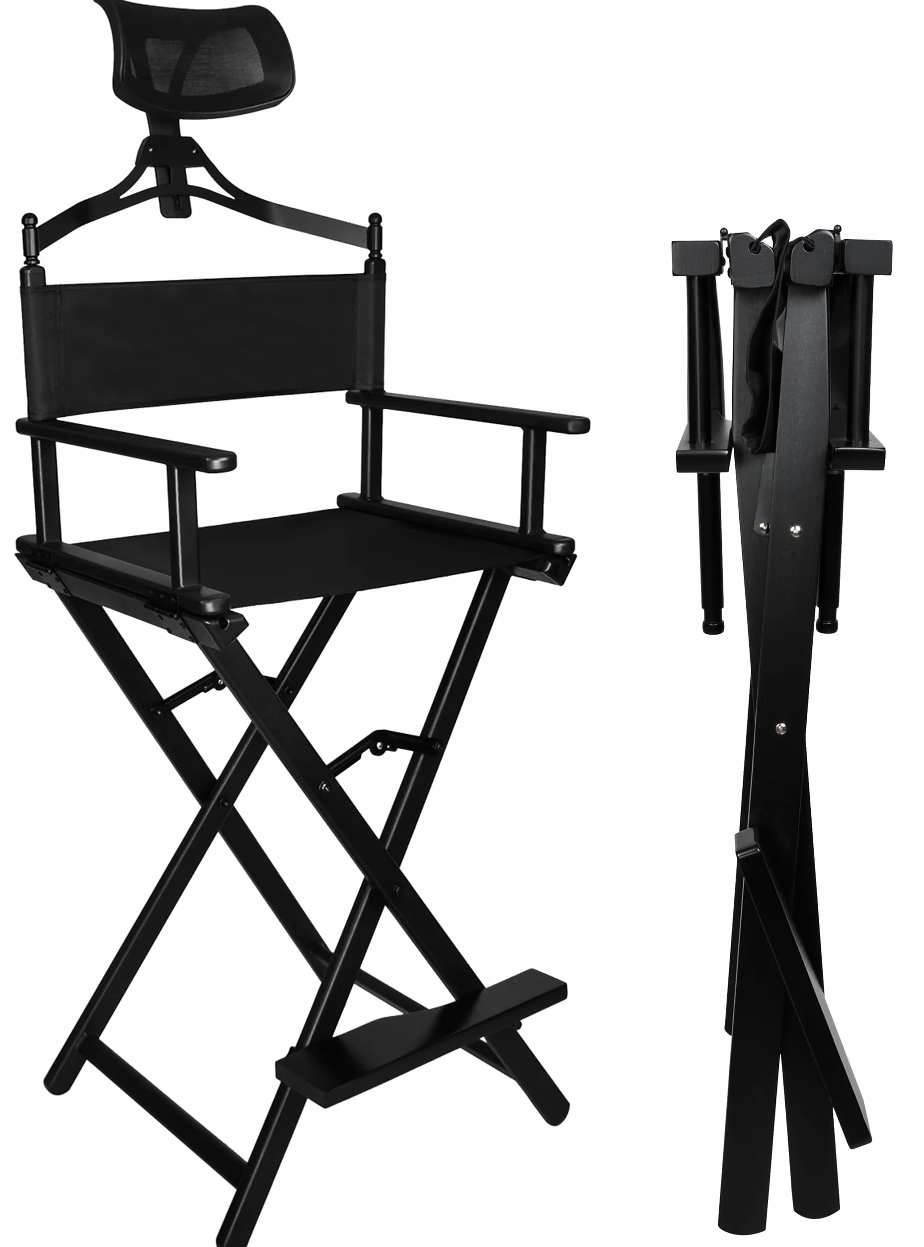Chaise de Maquillage en Aluminium avec Appui-Tete Pliable