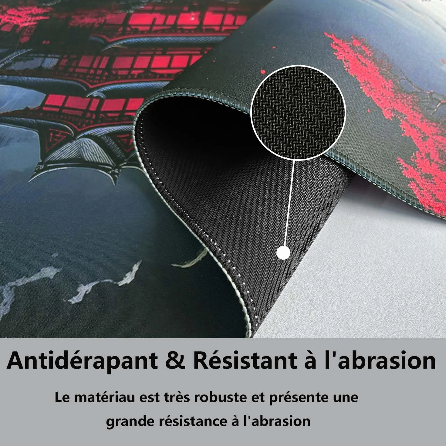 Tapis de Souris Gaming XXL 900x400mm Japonais Antidérapant Bords Cousus Imperméable