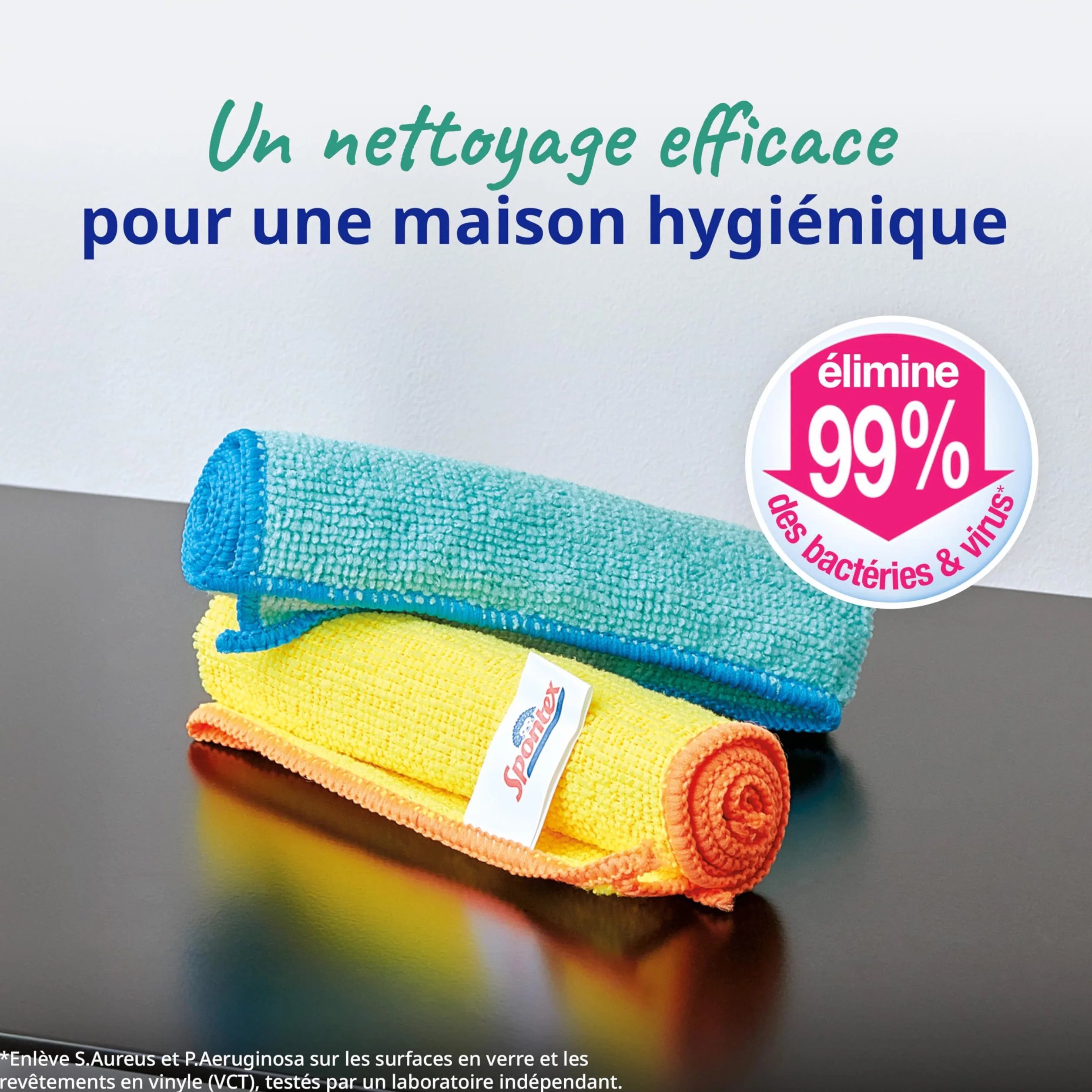 Spontex Microfibre Collection 8 Chiffons de Nettoyage Multi-usages