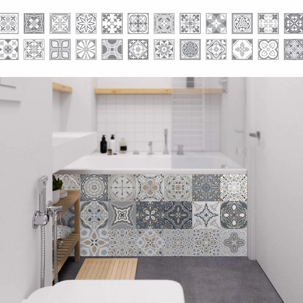 Stickers Carreaux Muraux Autocollant 24pcs 10x10cm Cuisine Salle De Bains Décor