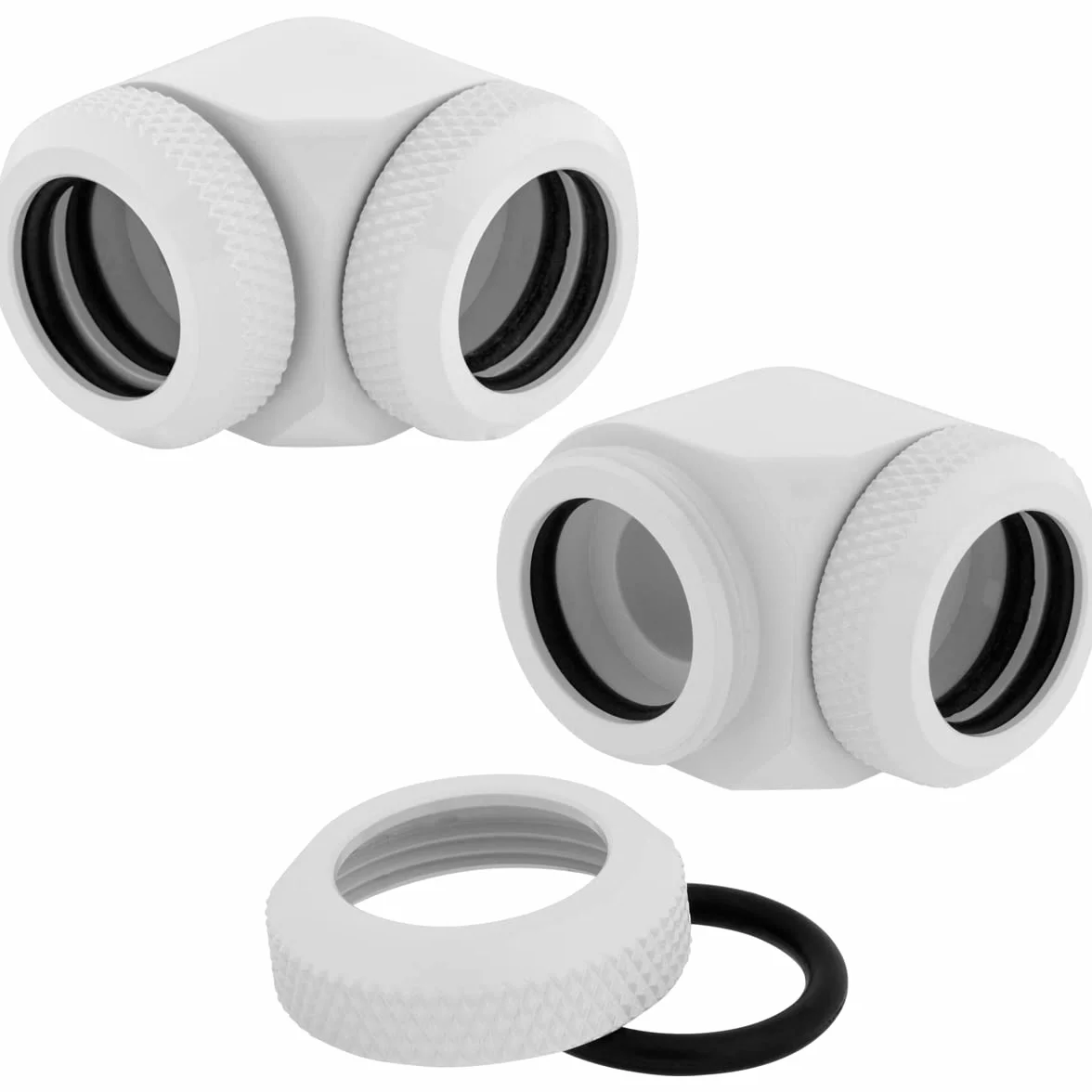 Corsair Hydro X Series XF 90° Hardware Cooling Accessory Fitting- Biały, 2-pak