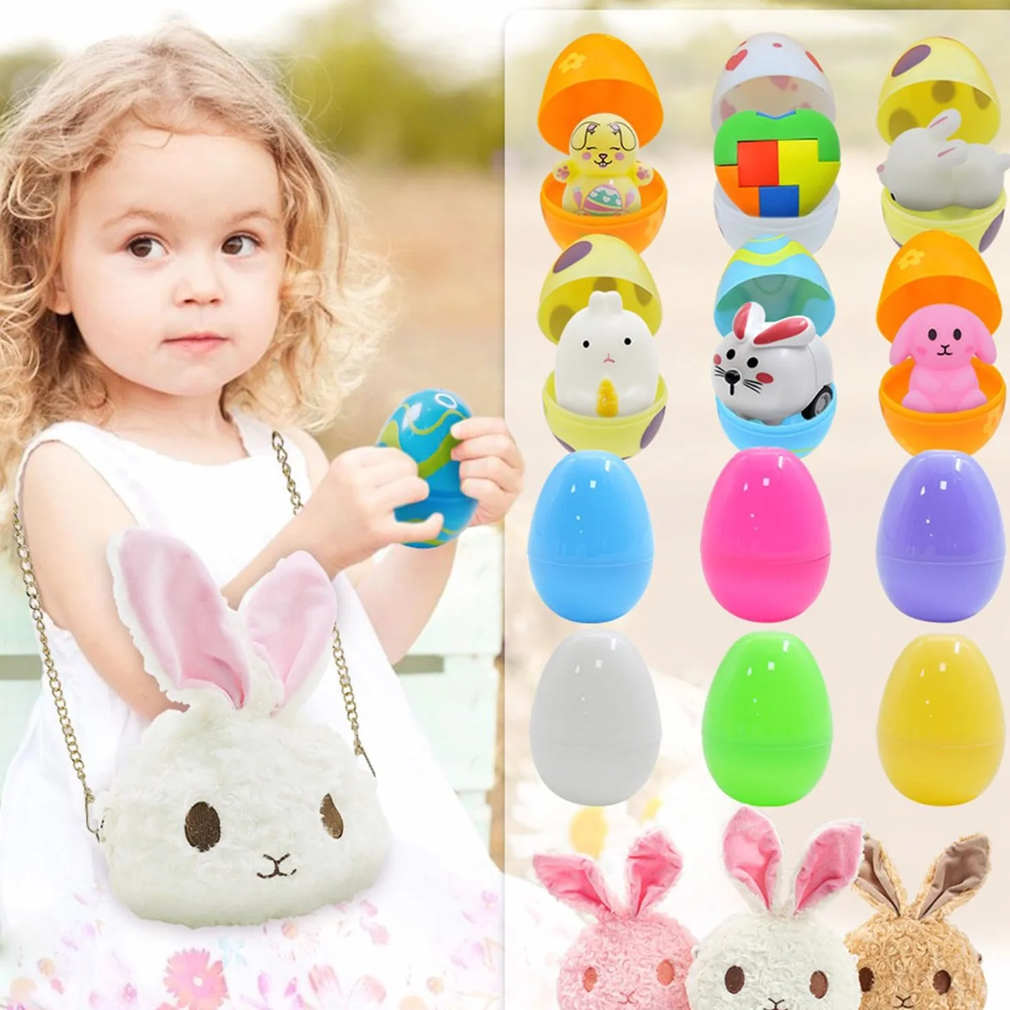 KEELYY 50 œufs de Pâques en plastique multicolores à remplir pour cadeaux et bonbons