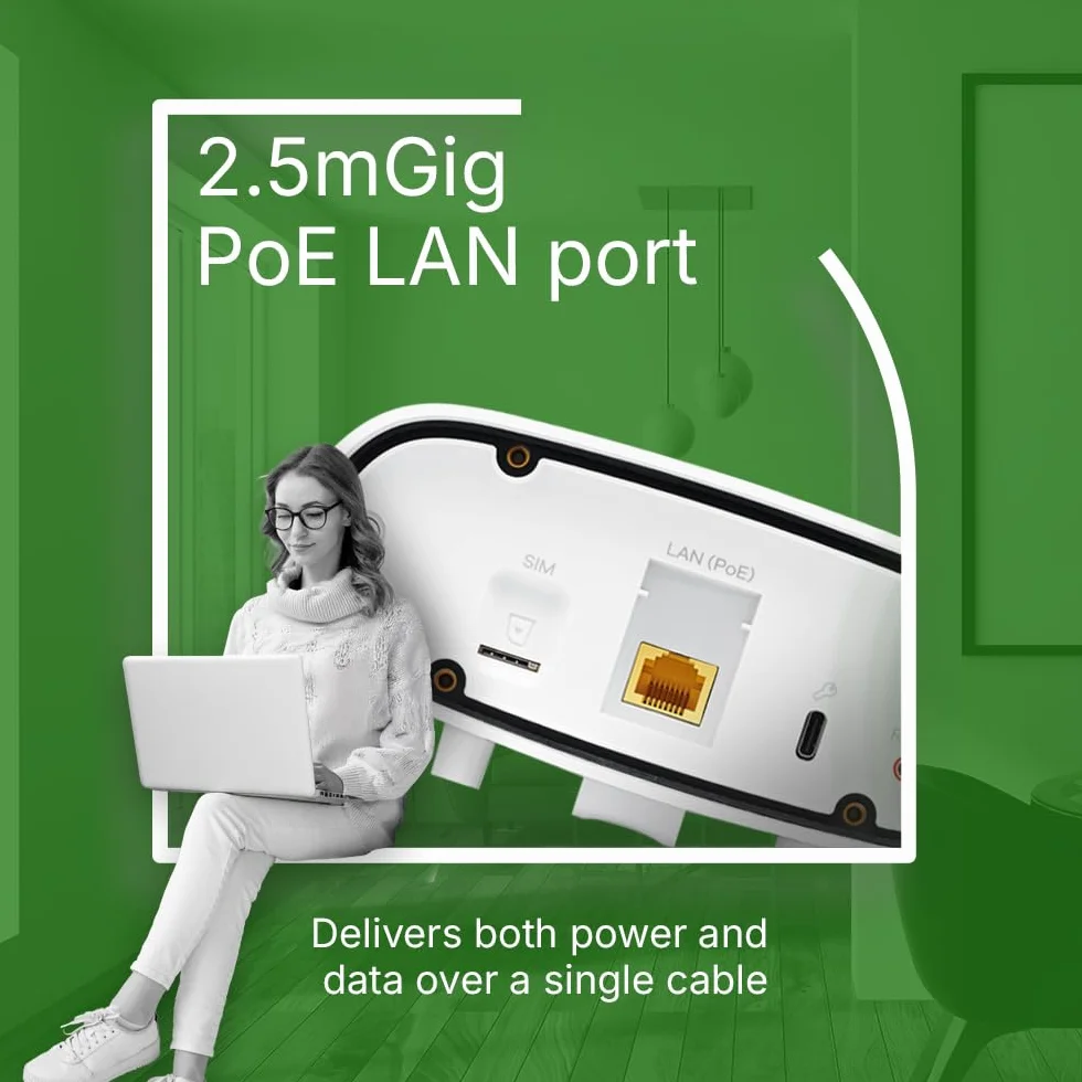 Zyxel 5G Router Outdoor IP55 Protection | High Speed 7 Gbps | 2.5GbE PoE LAN | Nebula Cloud Managed | Desk, Wall, Window or Pole Mount | Weather Resistant [FWA70]