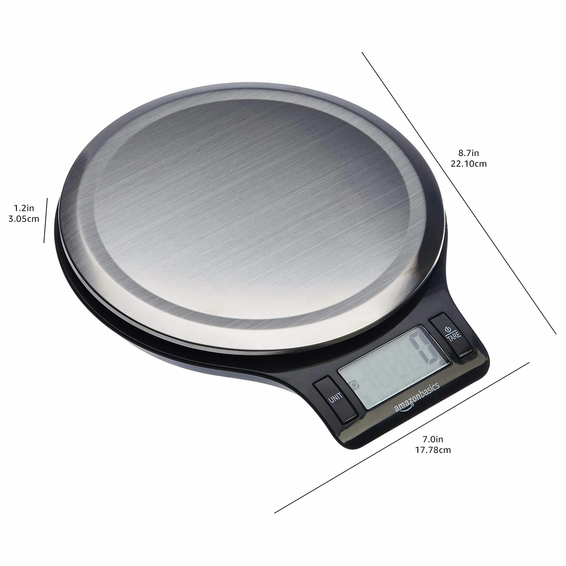 Amazon Basics Balance de cuisine numérique acier inoxydable affichage LCD Noir