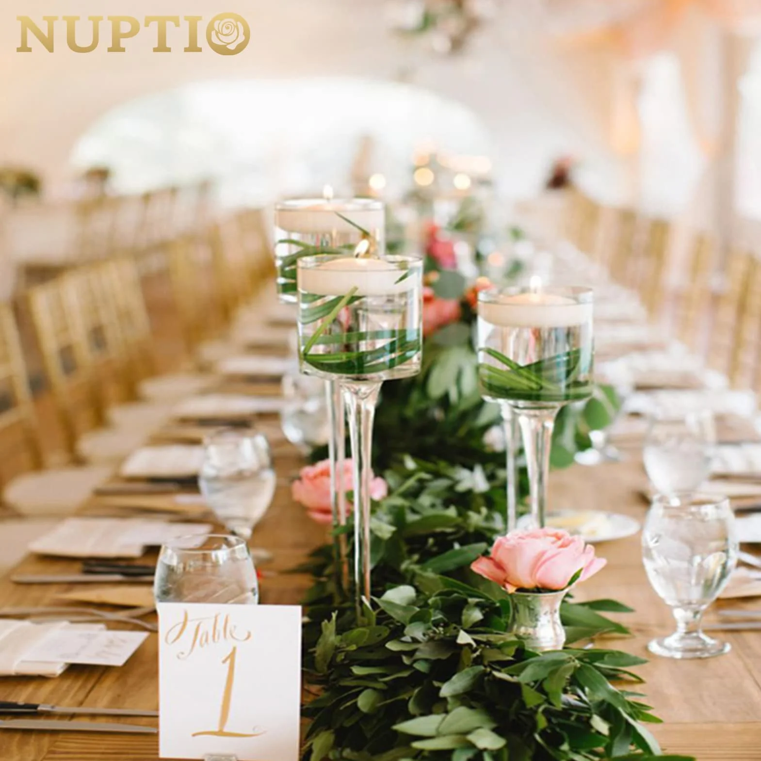 Nuptio Bougeoirs Verre pour Bougies Chauffe-Plat 6 Pièces Bougeoirs pour Bougies Flottantes Grand Bougeoir À Pilier Élégant pour Table Fête Mariage Centres Noël Salon Décoration D'intérieur