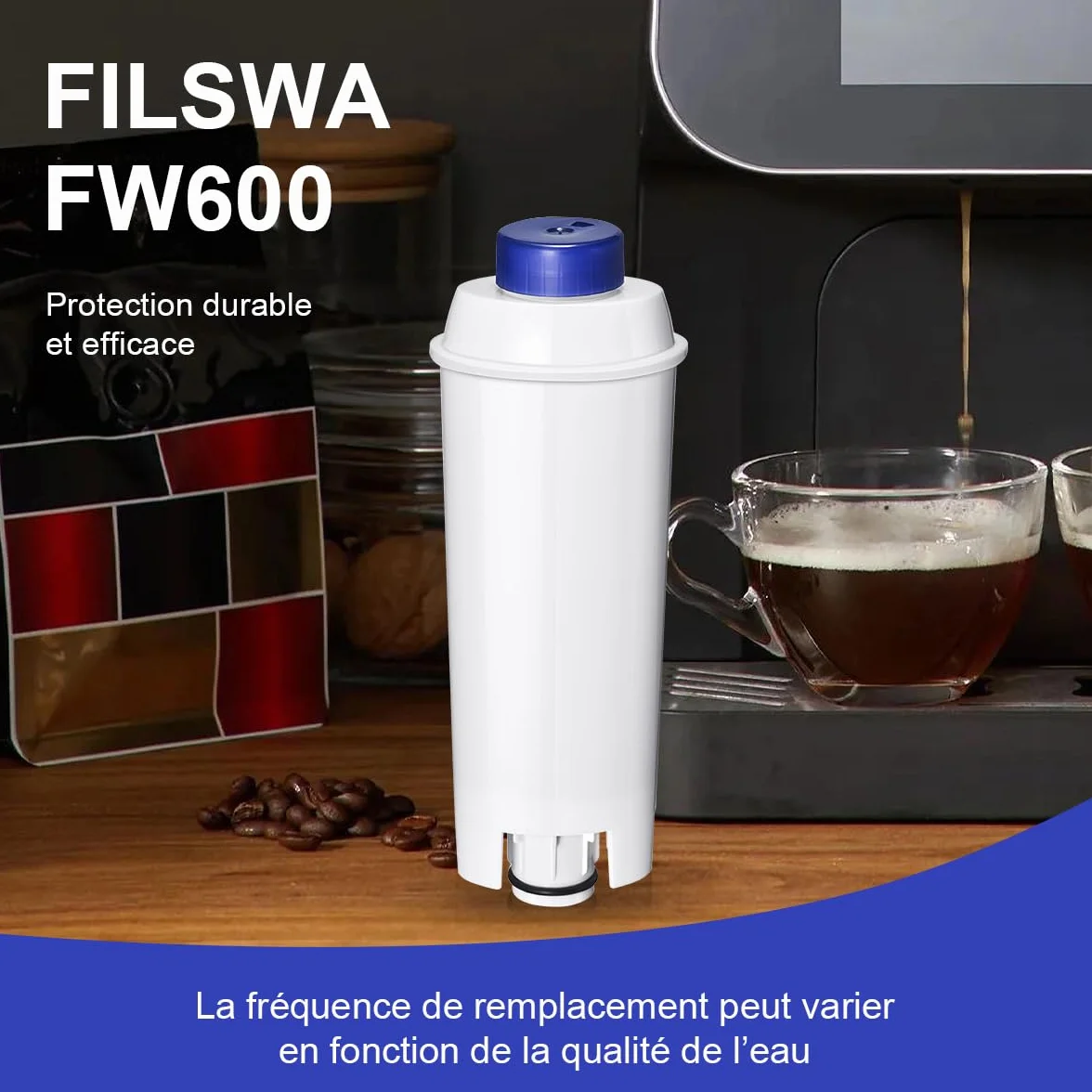 Filtre à eau Delonghi DLSC002 compatible ECAM Dinamica Magnifica S Rivelia ETAM Authentica Esam