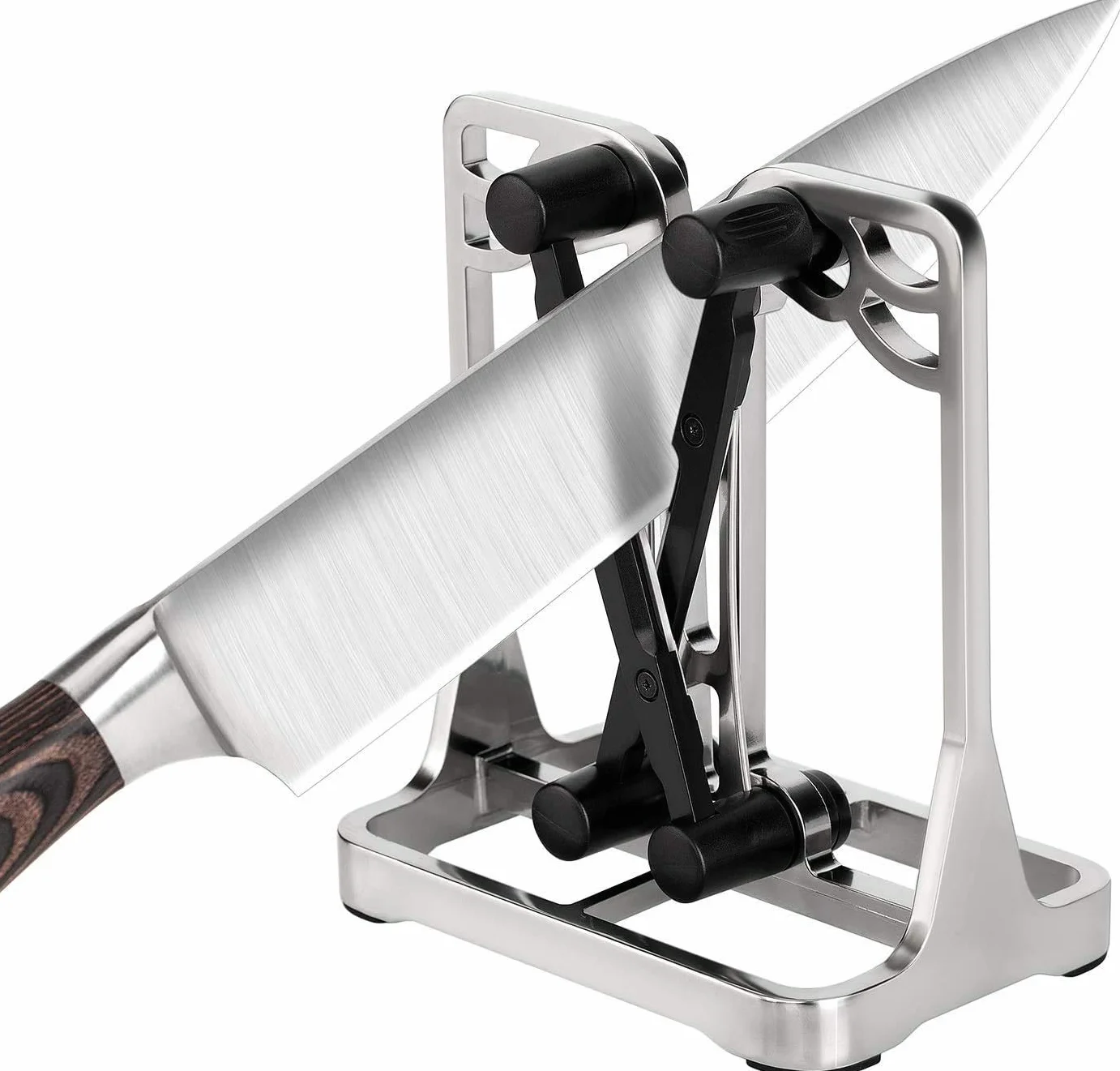 Aiguiseur couteaux professionnel Manuel - affuteur couteau de cuisine Tous Types Couteaux - affûteur Couteaux Chef Silver