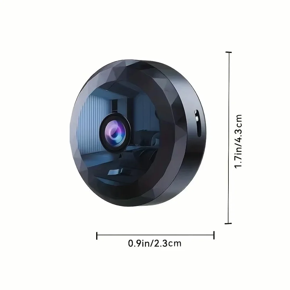 Mini kamera bezpieczeństwa WiFi, 1080p HD, bezprzewodowy nadzór wewnętrzny z noktowizorem, wykrywanie ruchu, sterowanie aplikacją mobilną, czarna (1, tylko kamera)