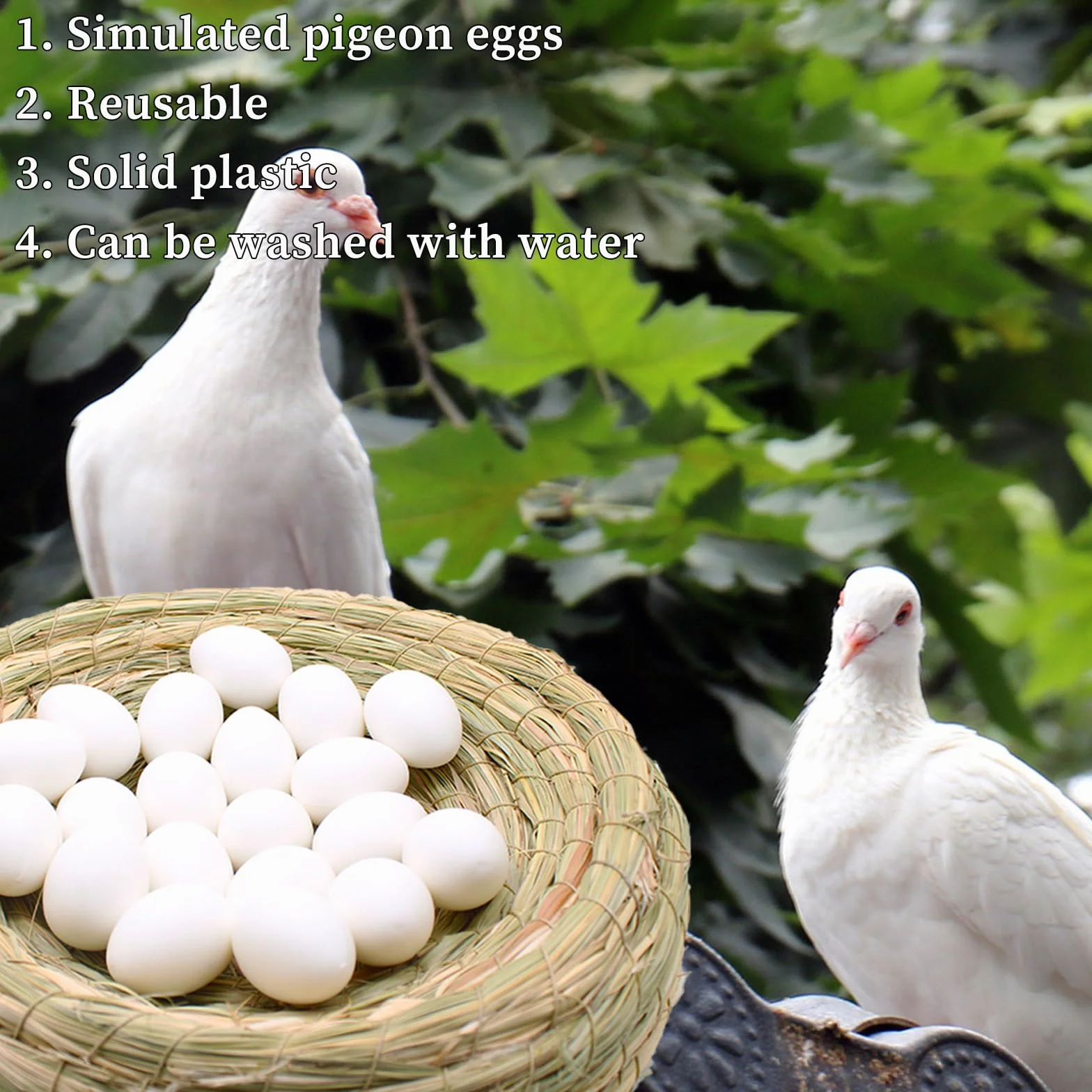 Faux Œufs de Pigeon Solides, 3.8 cm, 50 Pcs pour Peindre ou Couvrir
