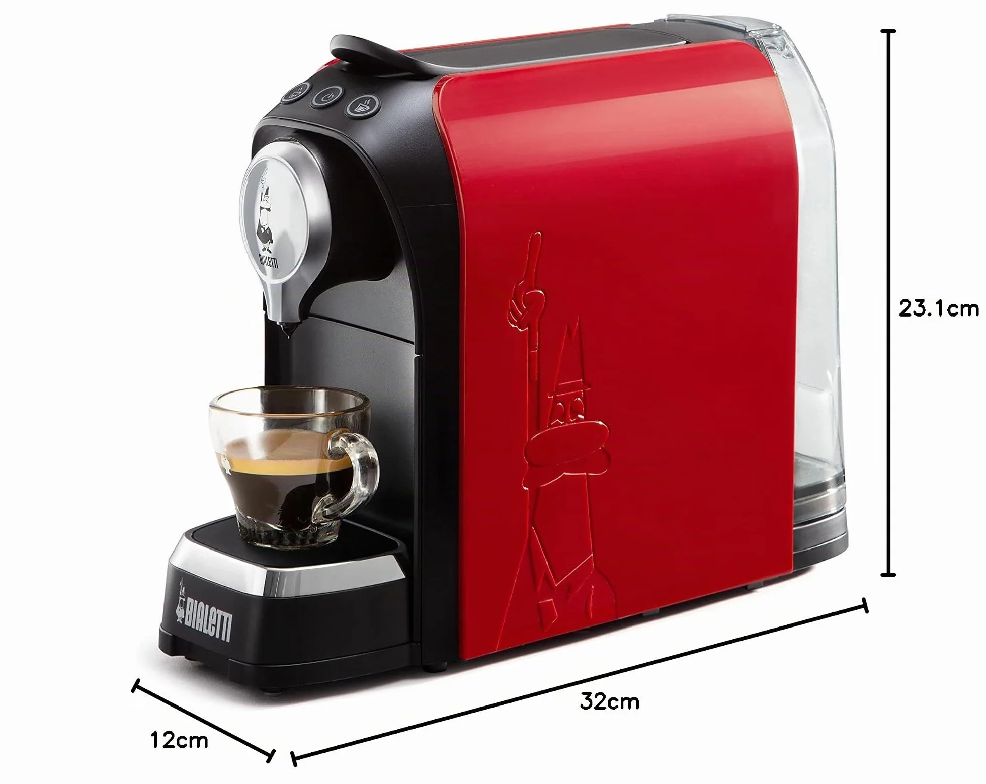 Bialetti Super, Machine à café expresso pour Gélules en aluminium, 1200W, Rouge