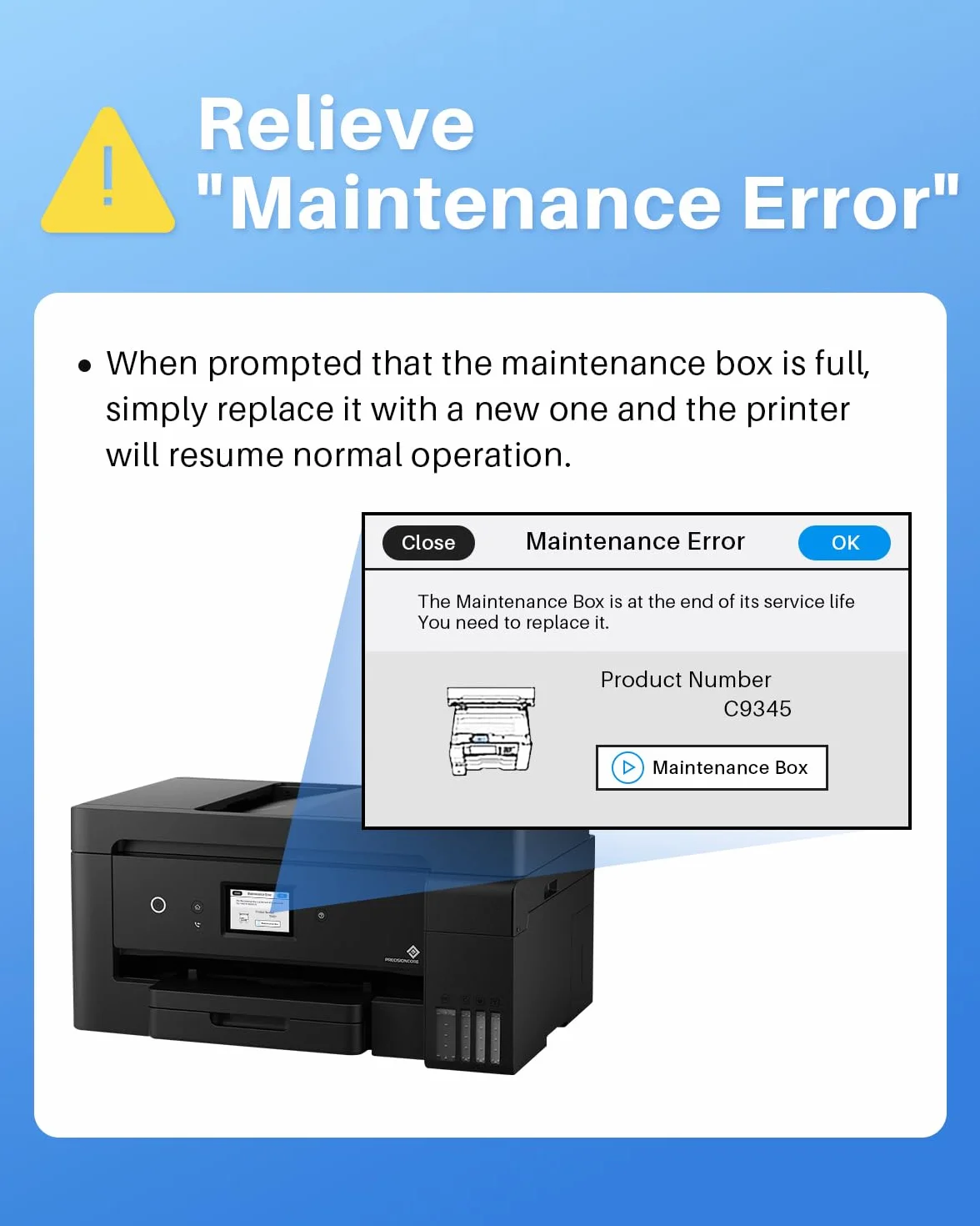 Skydo C9345 Boîte de maintenance compatible Epson WF-7840 ET-16600 ET-16650 ET-8550 ET-5850 ET-5880 WF-7820 WF-7830 ET-5800
