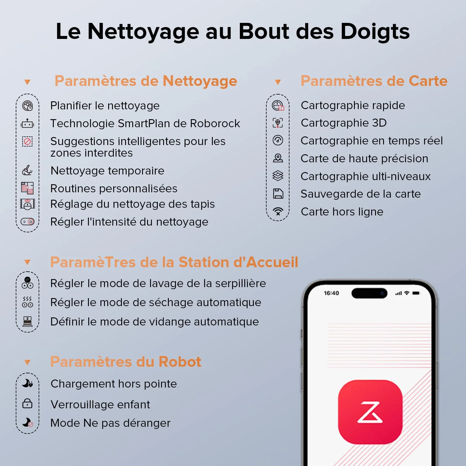 roborock Qrevo Edge S5A Aspirateur Robot 18500 Pa, Robot Aspirateur Laveur avec Double Système Anti-Enchevétrements, DuoDivide Brosse & FlexiArm Serpillière, ChÃssis AdaptiLift. Lavage à l'eau Chaude