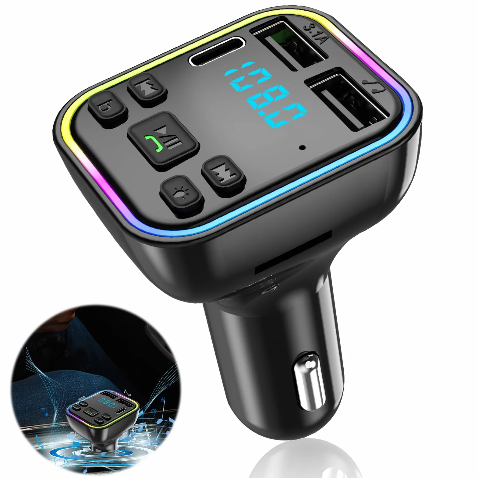 Nadajnik FM Bluetooth samochodowy adapter samochodowy Bluetooth