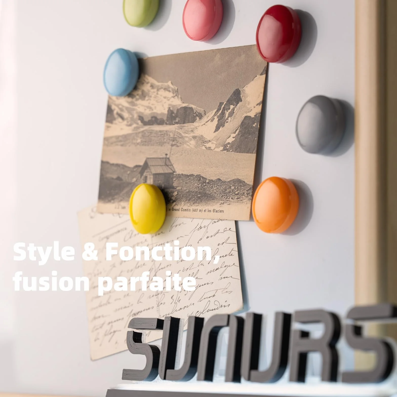 Magnets magnétiques décoratifs 16/9 pour frigo - Finition Brillante ou Mate - Lot Multi-Couleurs 16 Teintes