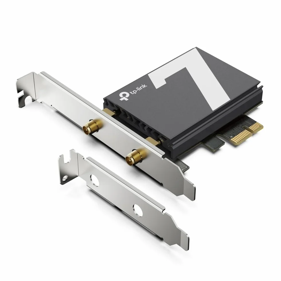 TP-Link Archer TBE550E karta Wi-Fi do PC, Tri-Band BE9300 Wi-Fi 7 Bluetooth 5.4 PCIe, WPA3, wielokolorowa dioda LED, tylko do Windows 11 (64-bitowy)