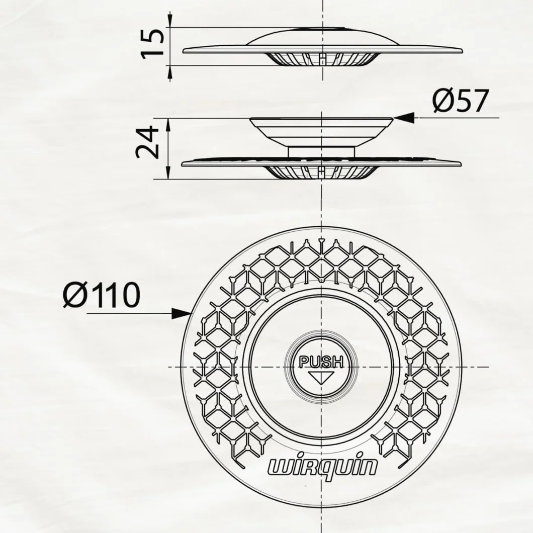 Wirquin Bouchon et filtre universel Uppy blanc pour évacuations évier lavabo baignoire
