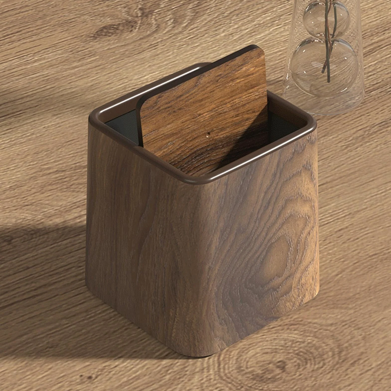 Poubelle de bureau avec couvercle pour tri sélectif rétro organisateur peu encombrant