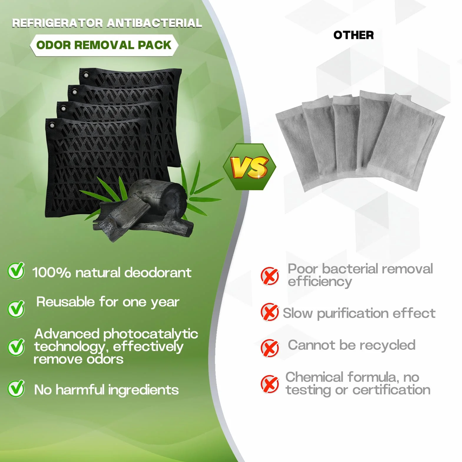 Sacs De Charbon Pour Purifier L'air Naturel, Absorbeur D'odeurs Au Charbon Actif, Éliminateur D'humidité, Pour La Maison, Voiture, Animaux Domestiques (4 Pack)