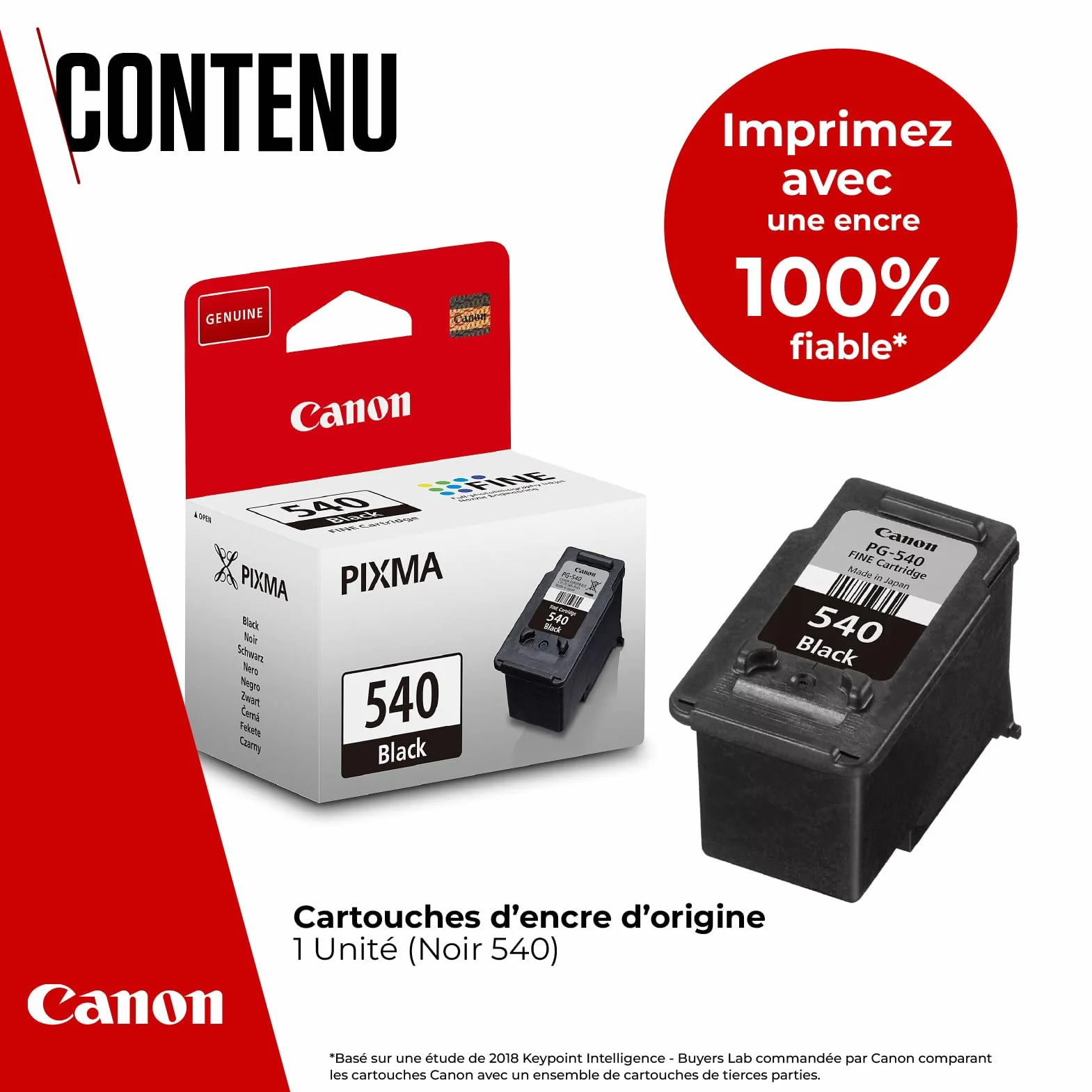 Canon PG-540 Cartouche d'encre d'origine Noire 180 Pages A4
