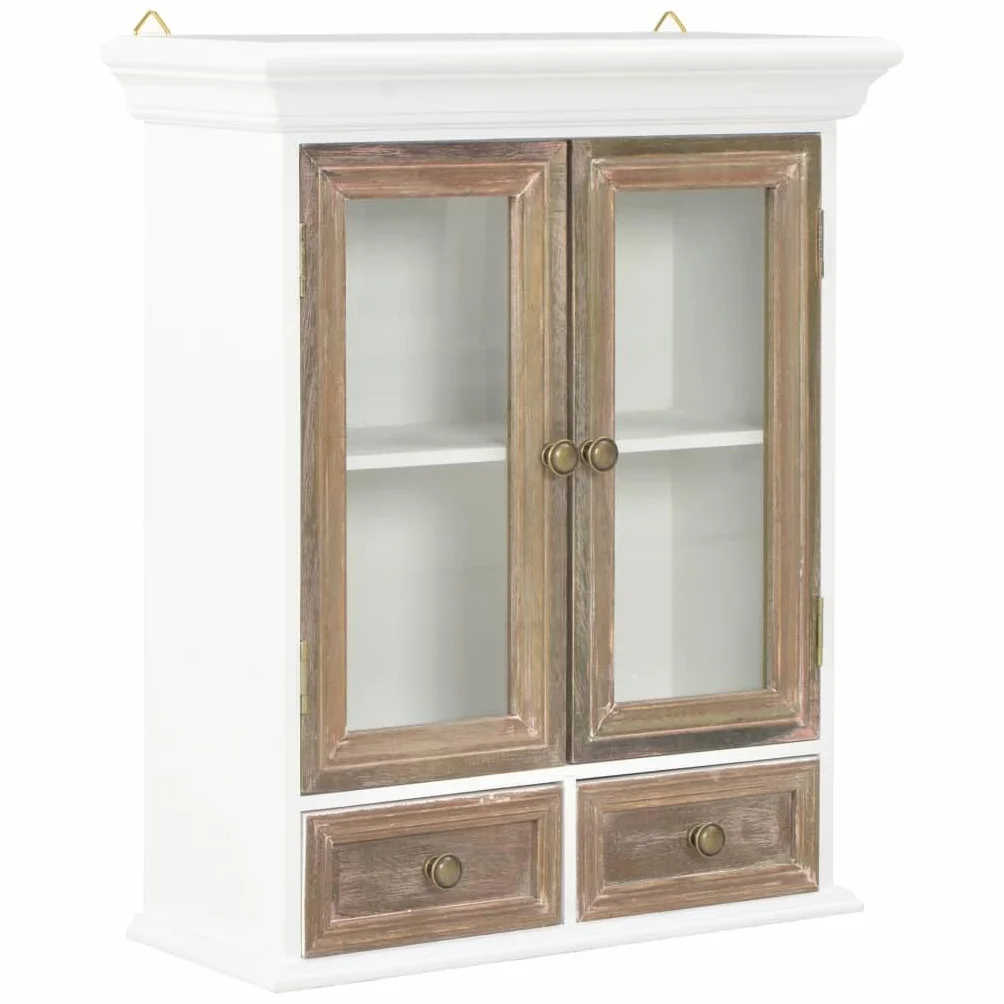 vidaXL Armoire Murale Rangement Stockage Meuble de Salle de Bain Armoire de Toilettes Murale Salon Cuisine Maison 2 Portes Etagère Bois d'ingénierie