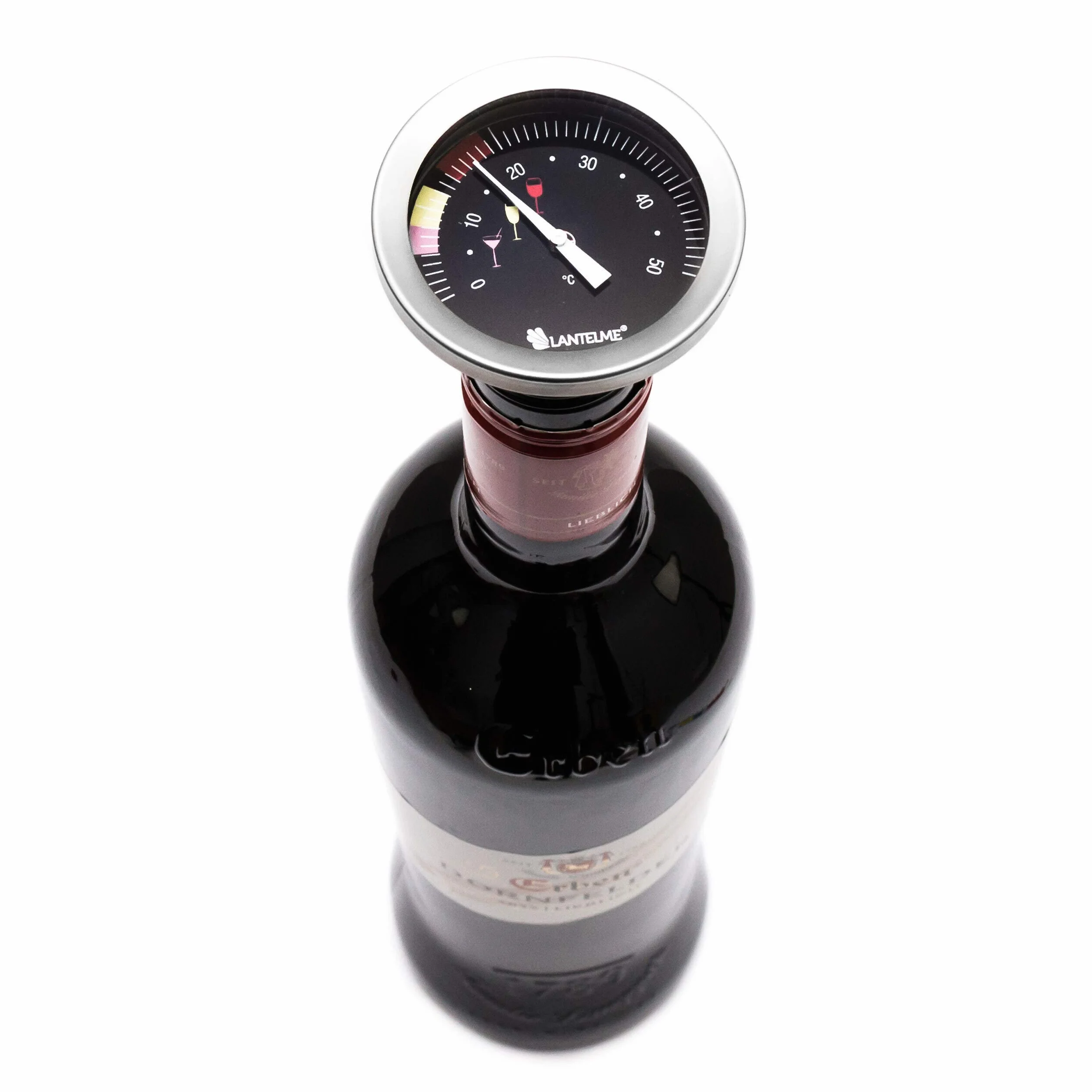 Lantelme 5954 Thermomètre à Vin avec Bouchon Étanche en Acier Inoxydable pour Bouteille