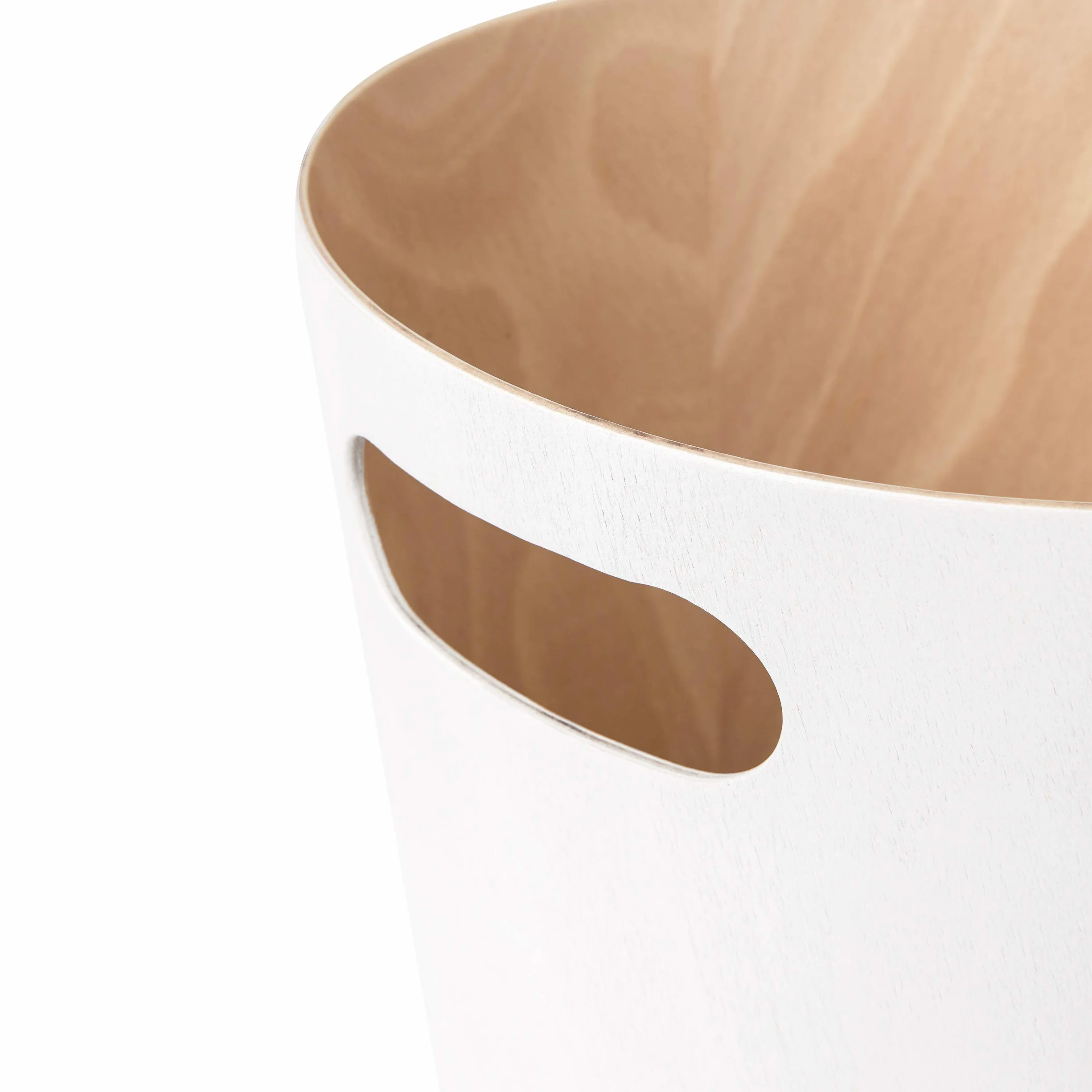 Umbra Woodrow Poubelle Corbeille À Papier Moderne Bois 7.5 L Salle De Bain Bureau Hêtre Commun Blanc/Naturel