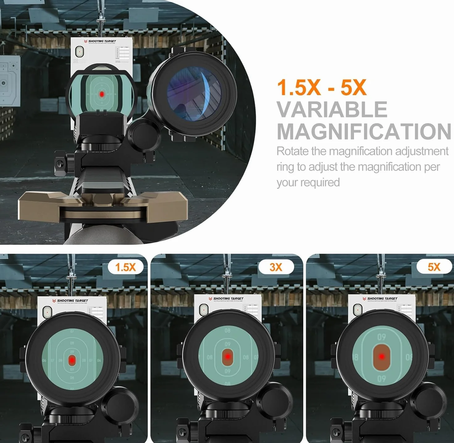 Feyachi M57 1,5-5X Red Dot Lupa i RS-30 Luneta 2 MOA Red Dot Sight z bocznym montażem pasuje do szyn 21 mm/22 mm