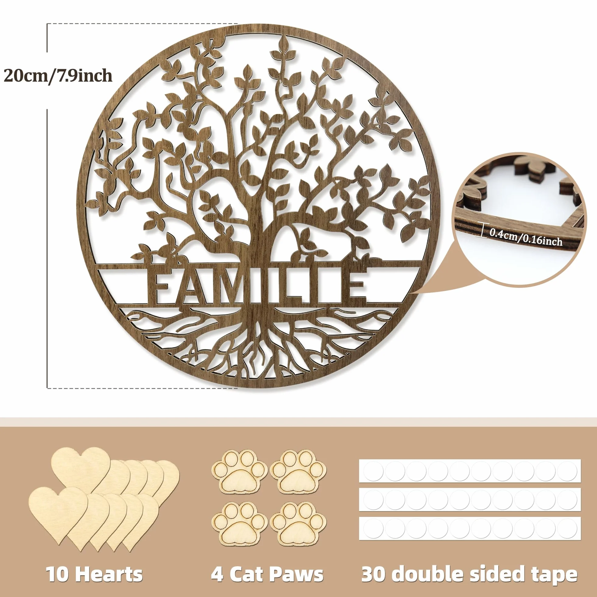 TAKULA Arbre de Vie Decoration Murale Arbre Genealogique a Remplir Cadeau Famille Personnalisé