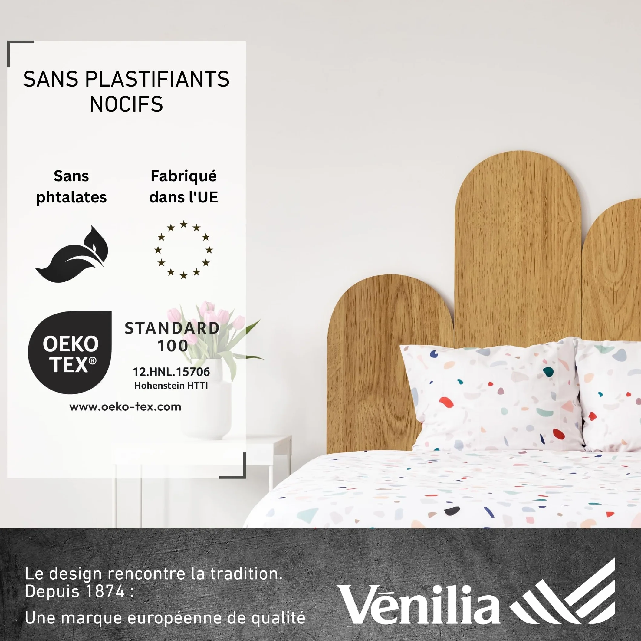 Venilia Papier adhésif Chêne clair Aspect bois Marron 45 cm x 3 m Épaisseur 95μ Film autocollant PVC sans phtalates Fabriqué en UE