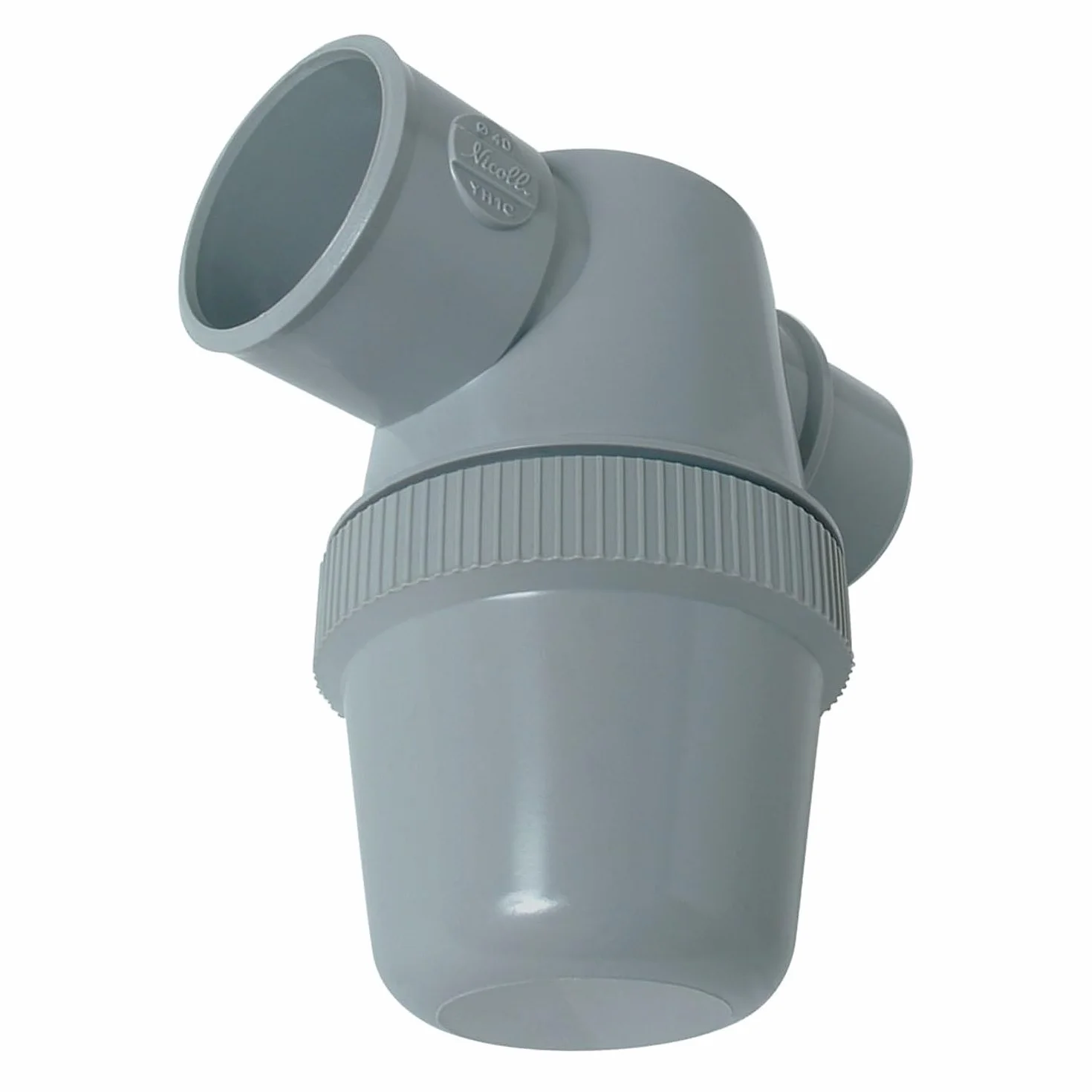 Nicoll Siphon de parcours PVC gris horizontal Mâle/femelle Ø 32 mm