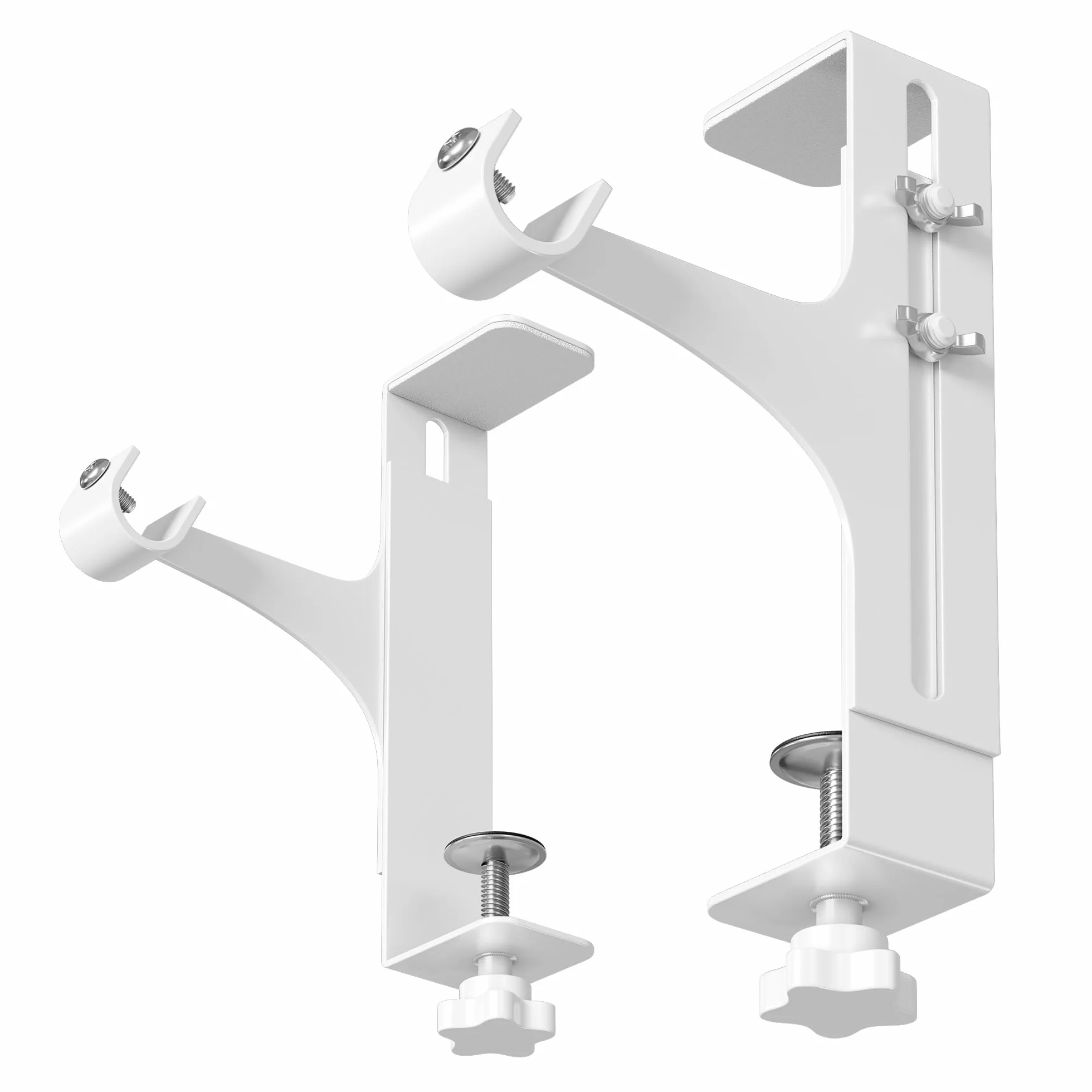 Supports de Tringle à Rideaux sans Perçage Lot de 2 - Fixations Universelles Métal Blanc pour Coffre de Volet Roulant ou Fenêtre